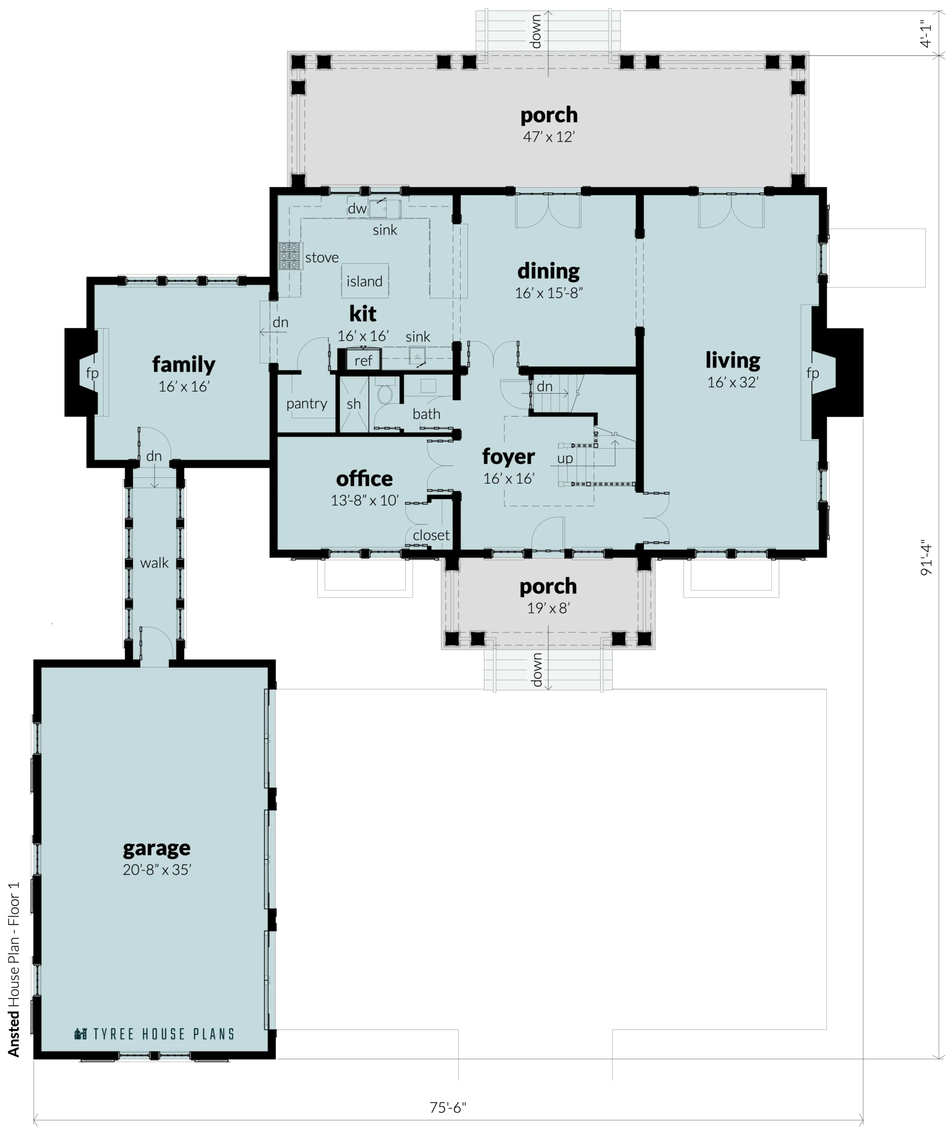 Floor 1 - Ansted by Tyree House Plans