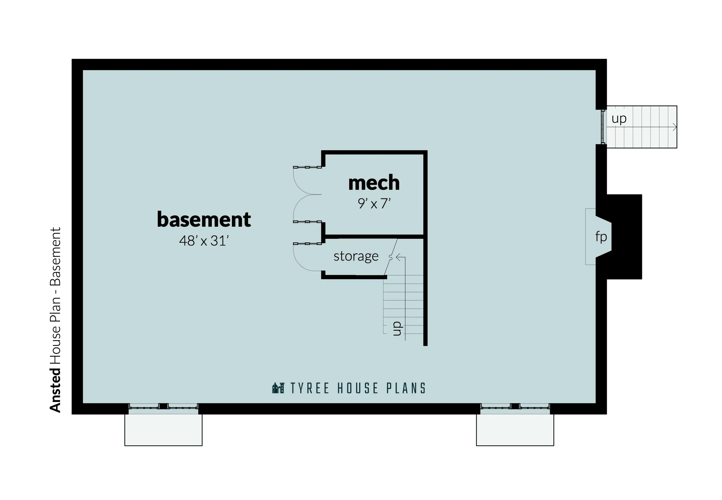 Basement. Ansted by Tyree House Plans.