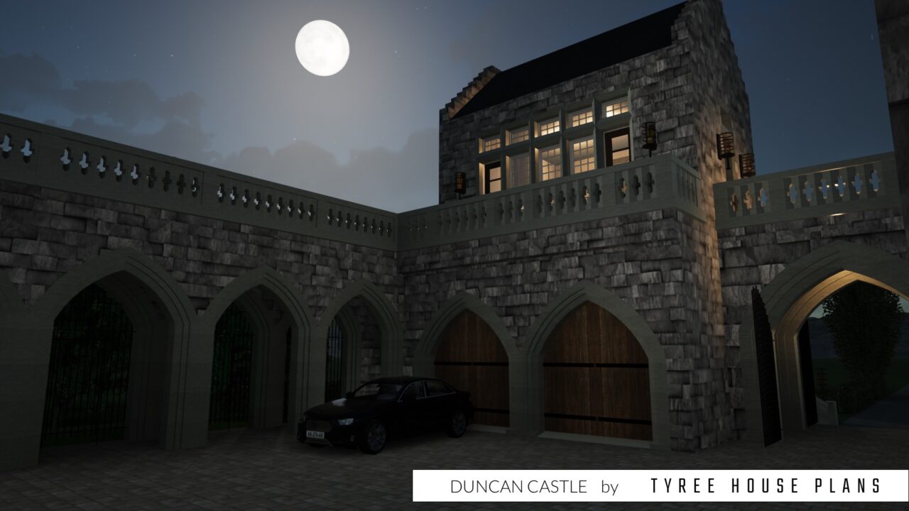 Courtyard Castle Plan With 3 Bedrooms Tyree House Plans 