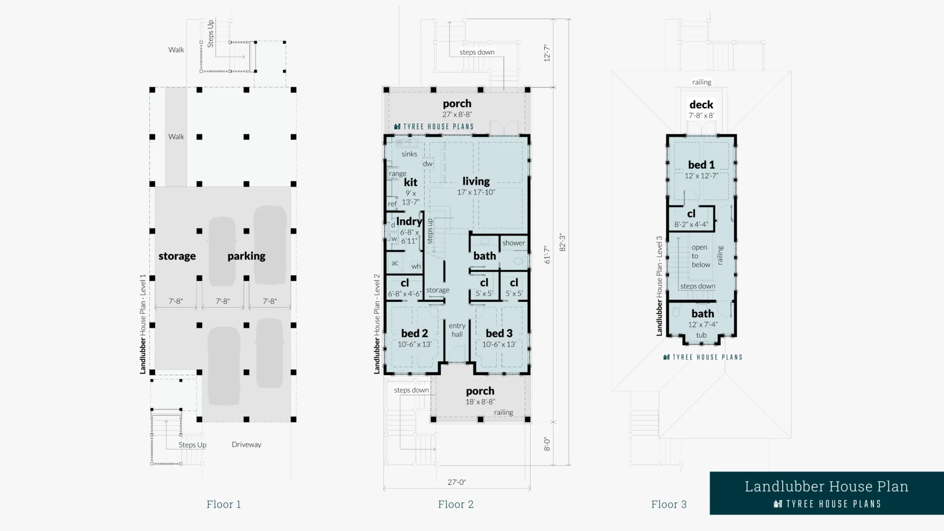 Landlubber House Plan Floor Artwork by Tyree House Plans