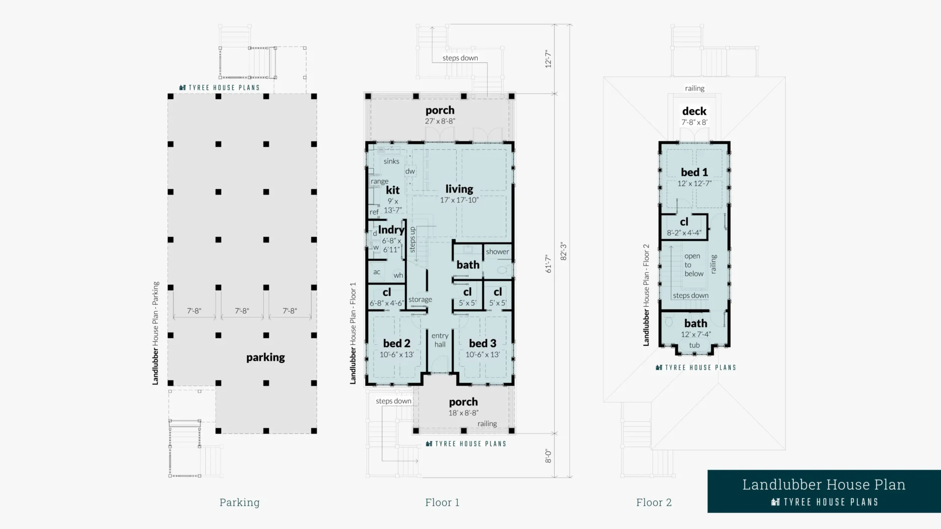 Landlubber House Plan Floor Artwork by Tyree House Plans