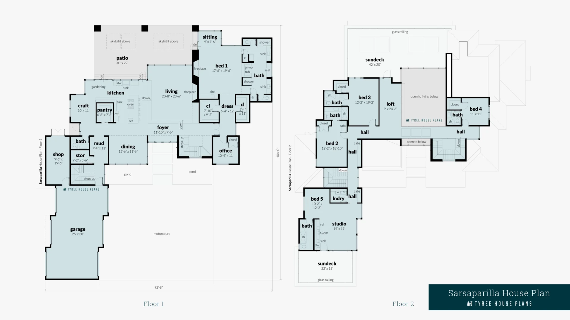 Sarsaparilla House Plan Floor Artwork by Tyree House Plans