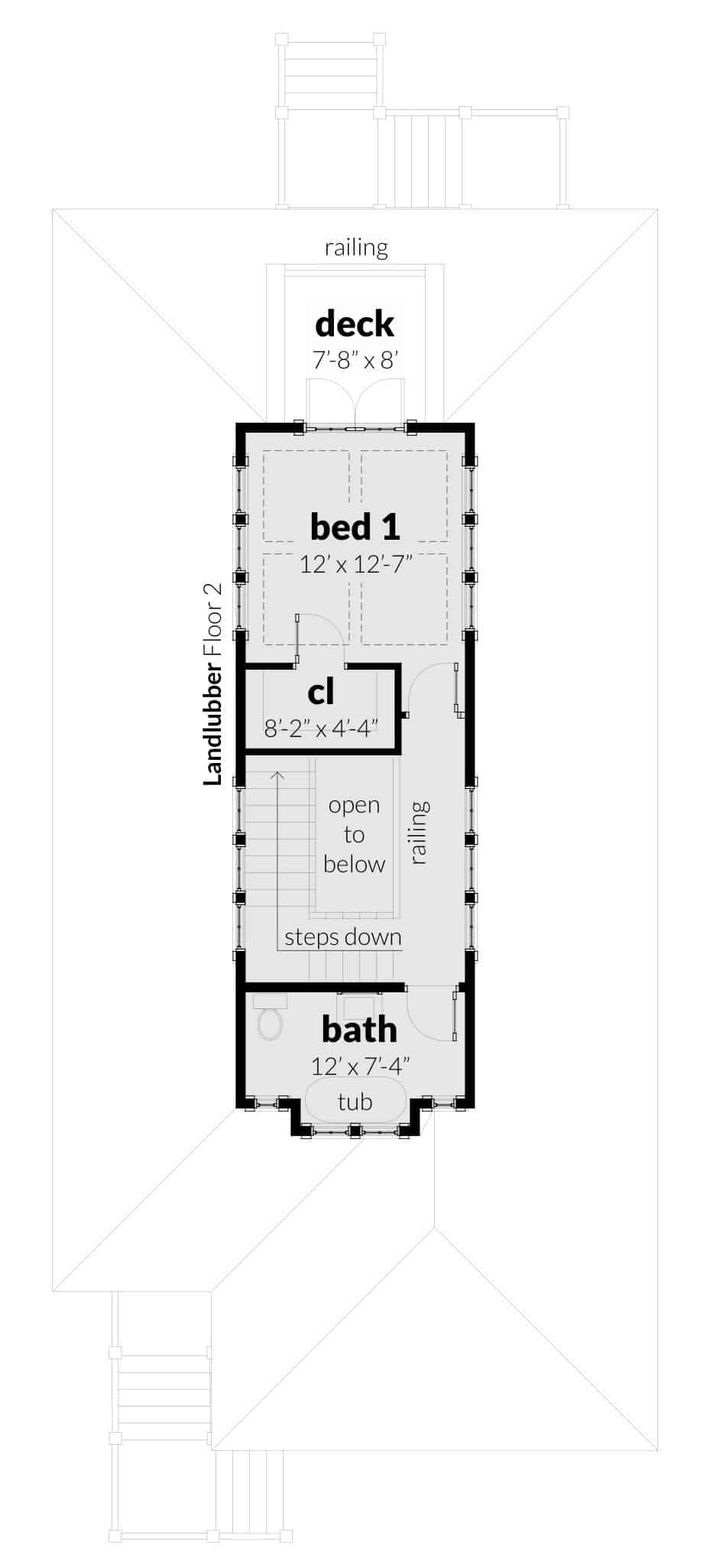 Floor 2. Landlubber by Tyree House Plans.