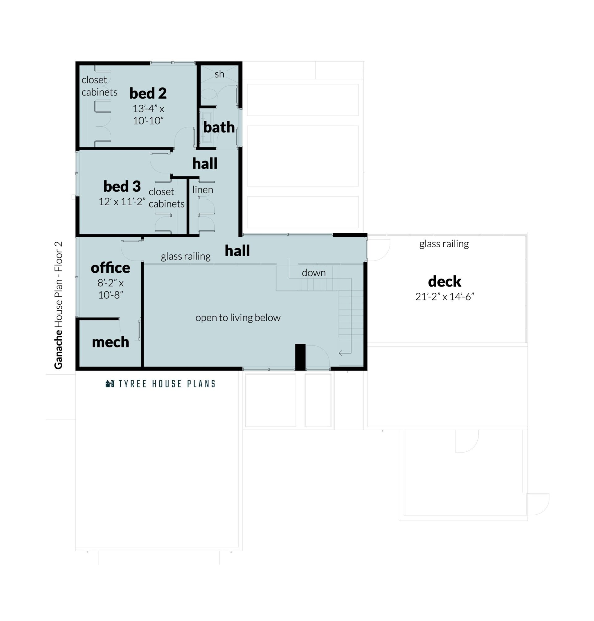 Floor 2. Ganache by Tyree House Plans.