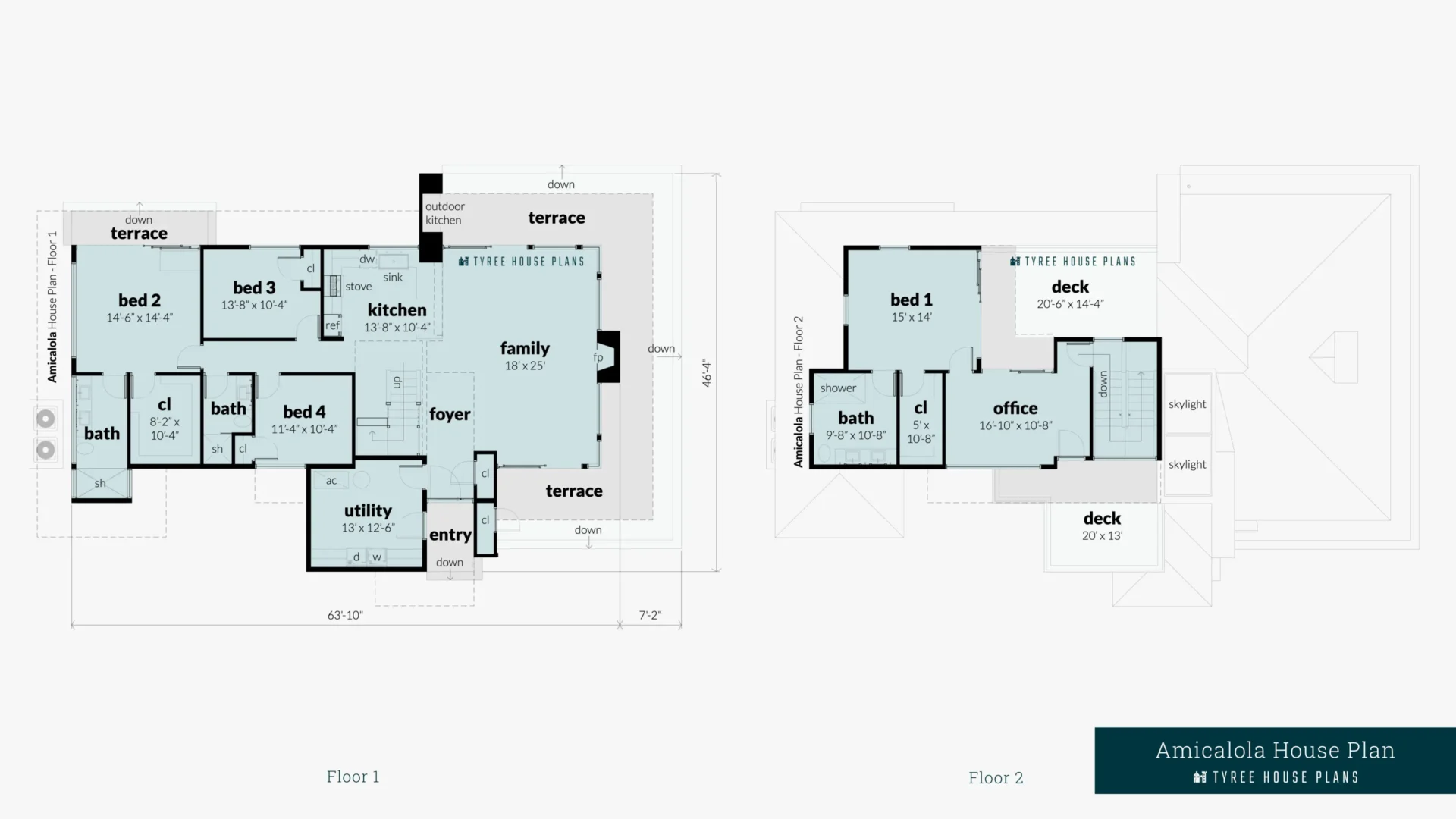 Amicalola House Plan Floor Artwork by Tyree House Plans