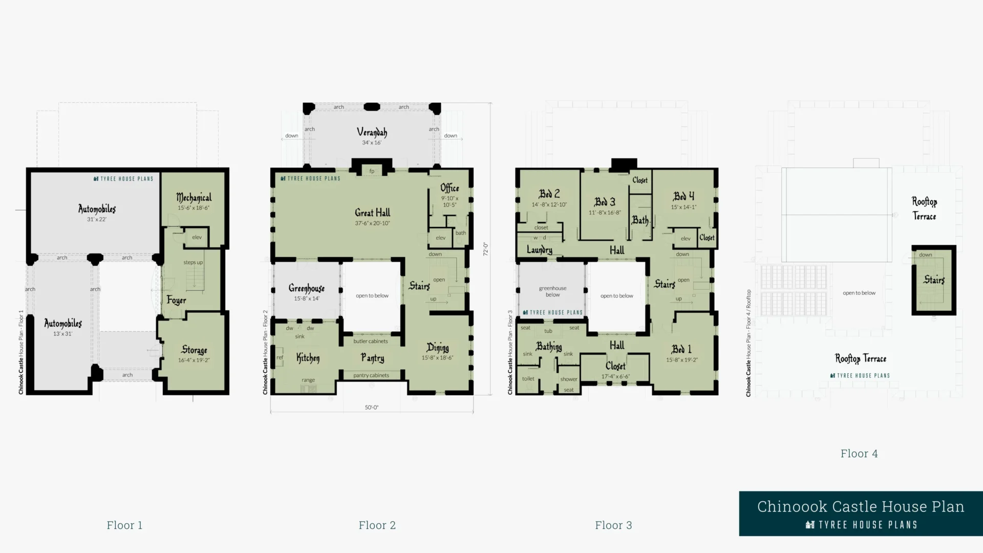 Chinook Castle House Plan Floor Artwork by Tyree House Plans