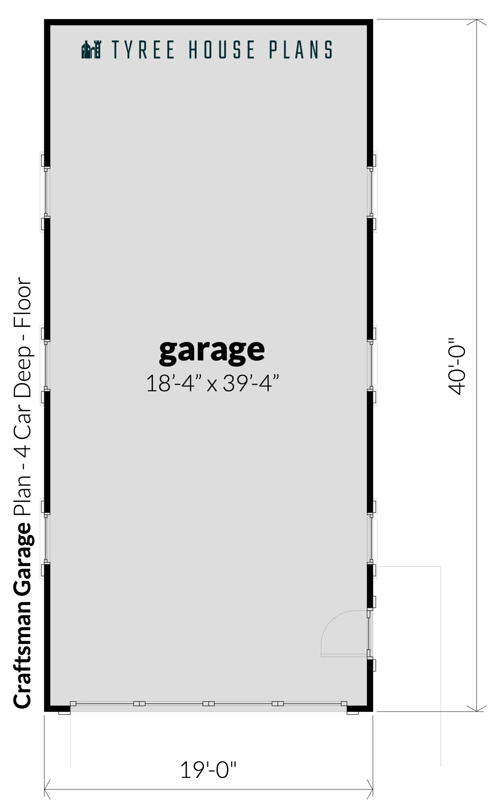 Craftsman Garage - 4 Car Deep by Tyree House Plans