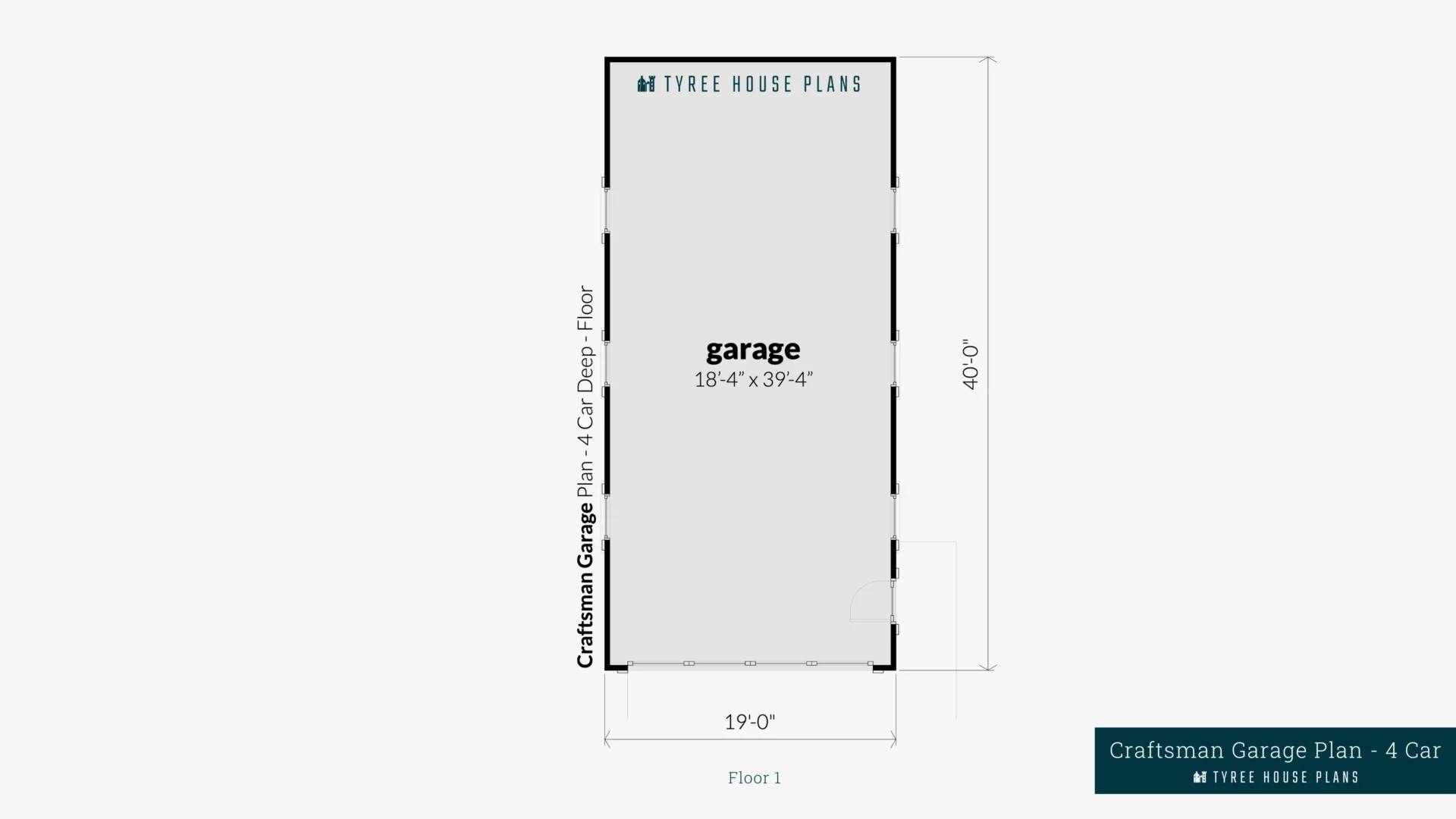 Craftsman Garage Plan - 4 Car - Floor Artwork by Tyree House Plans