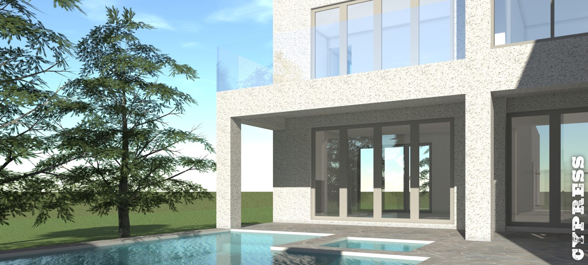 Courtyard pool. Cypress by Tyree House Plans.