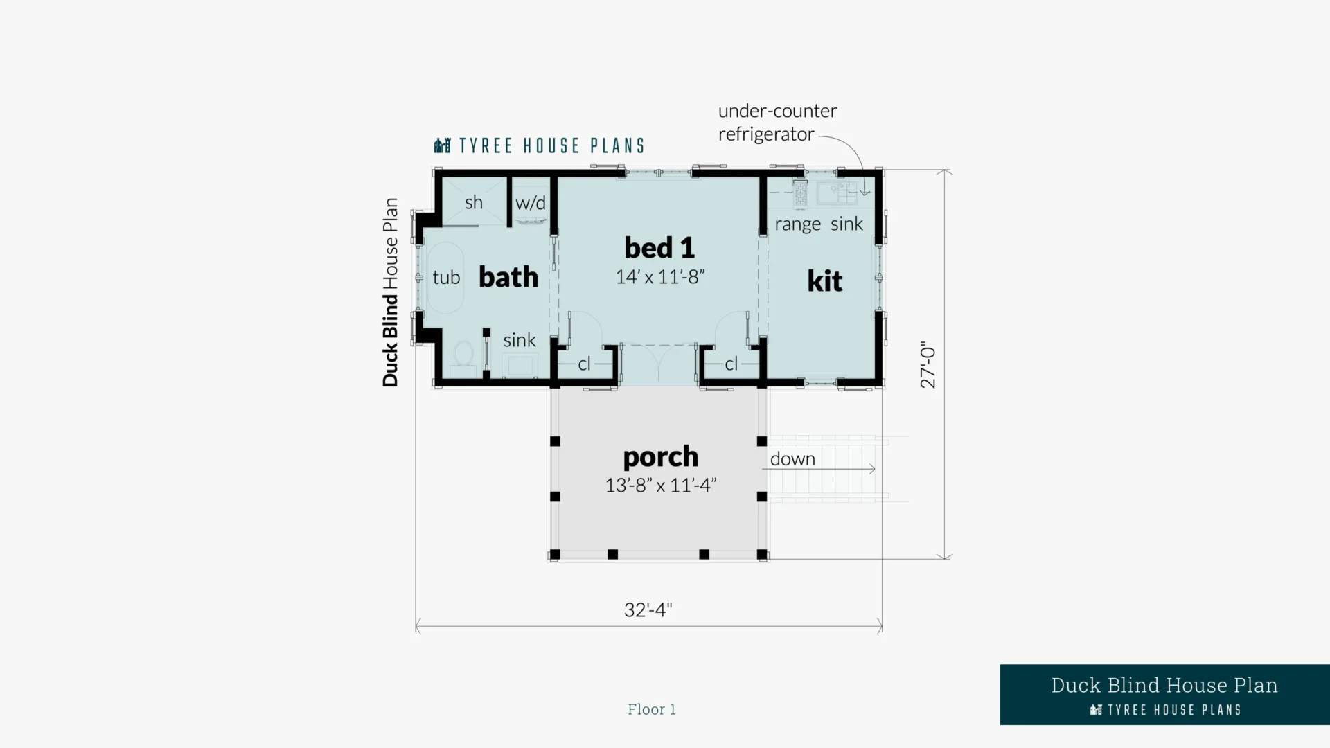 Duck Blind House Plan Floor Artwork by Tyree House Plans