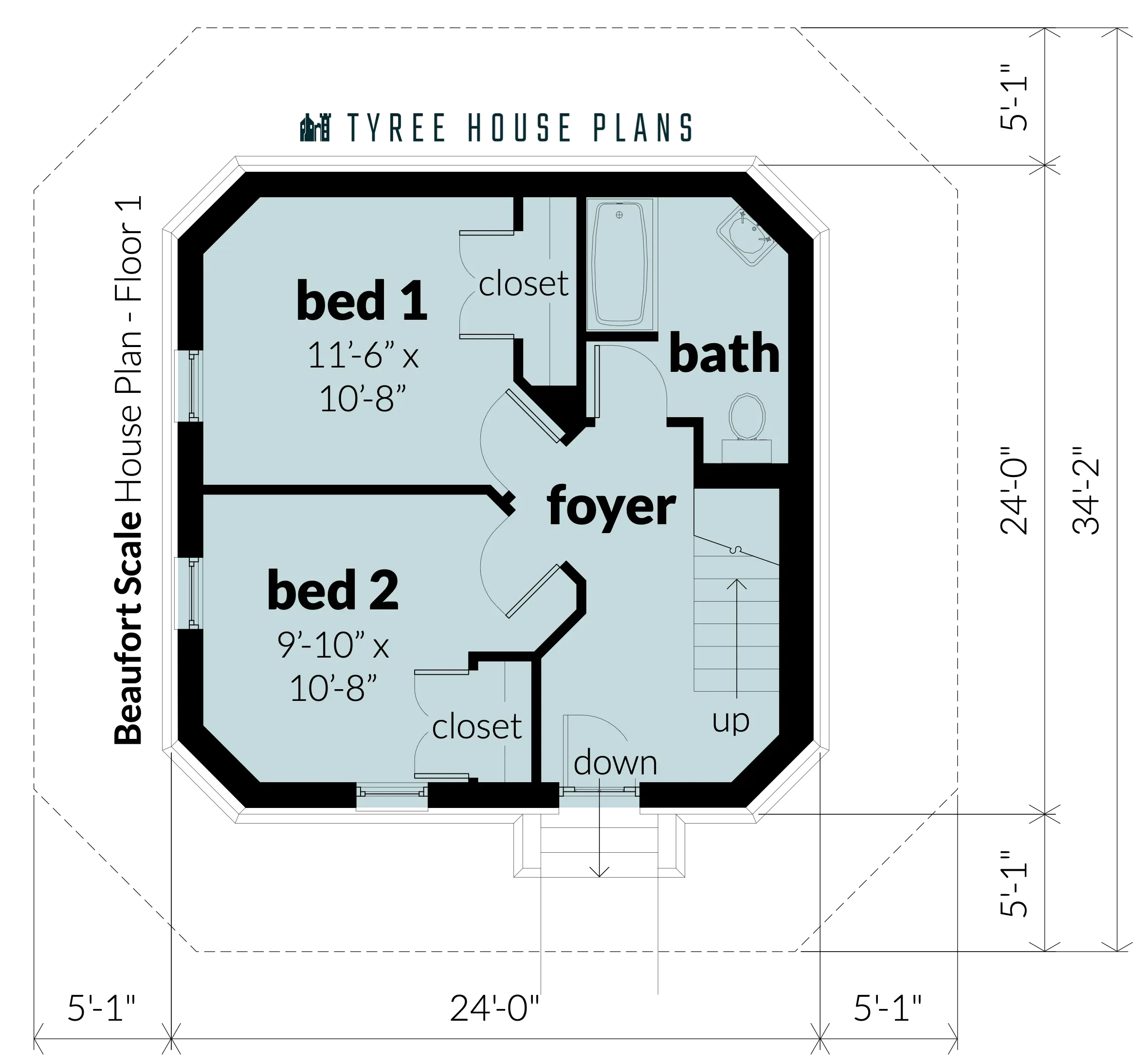 Floor 1 - Beaufort Scale by Tyree House Plans