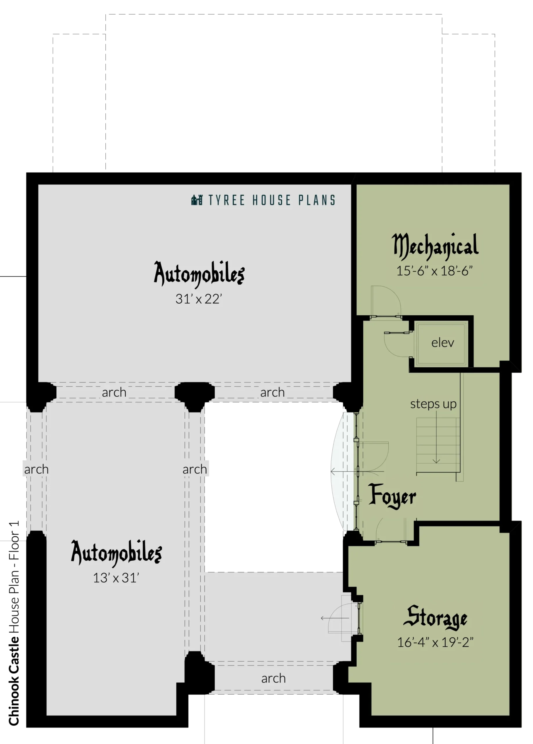 Floor 1 - Chinook Castle by Tyree House Plans