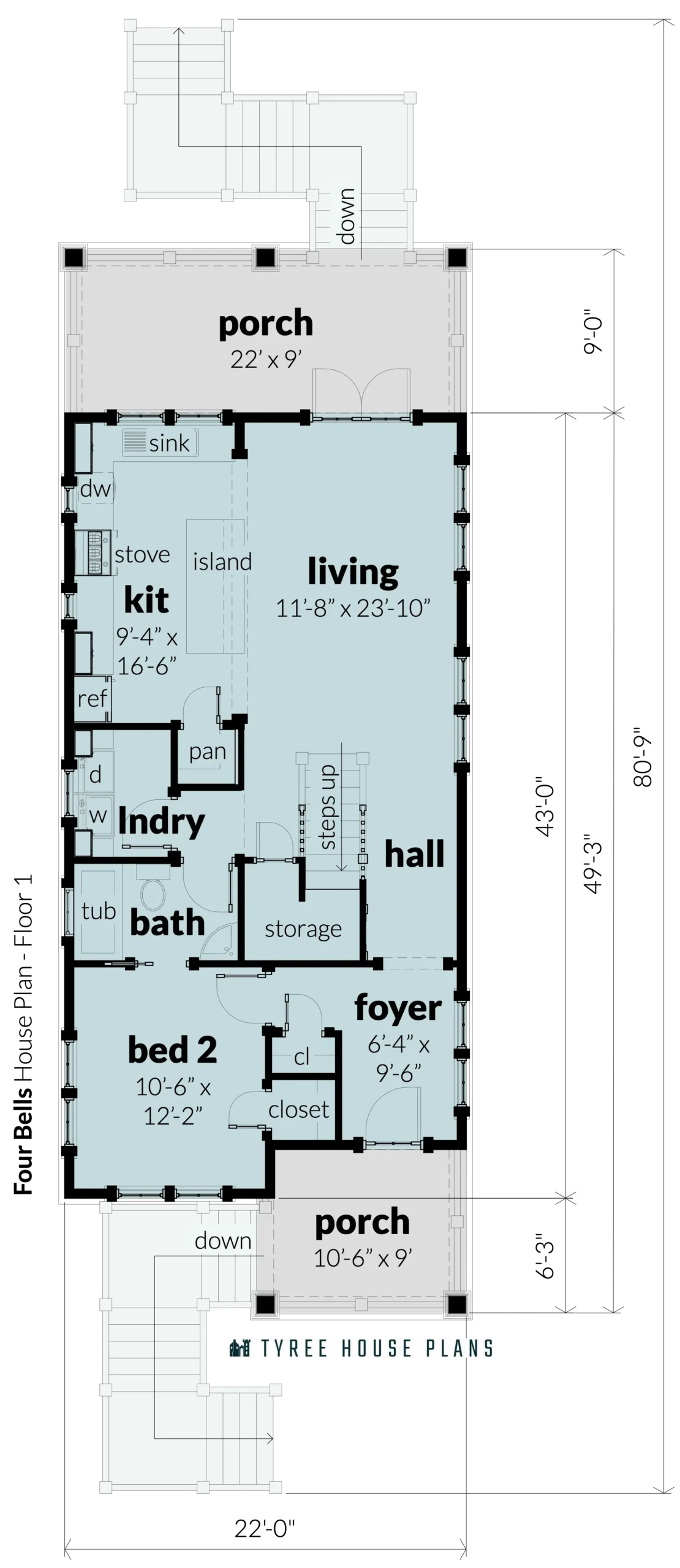 Floor 1 - Four Bells by Tyree House Plans