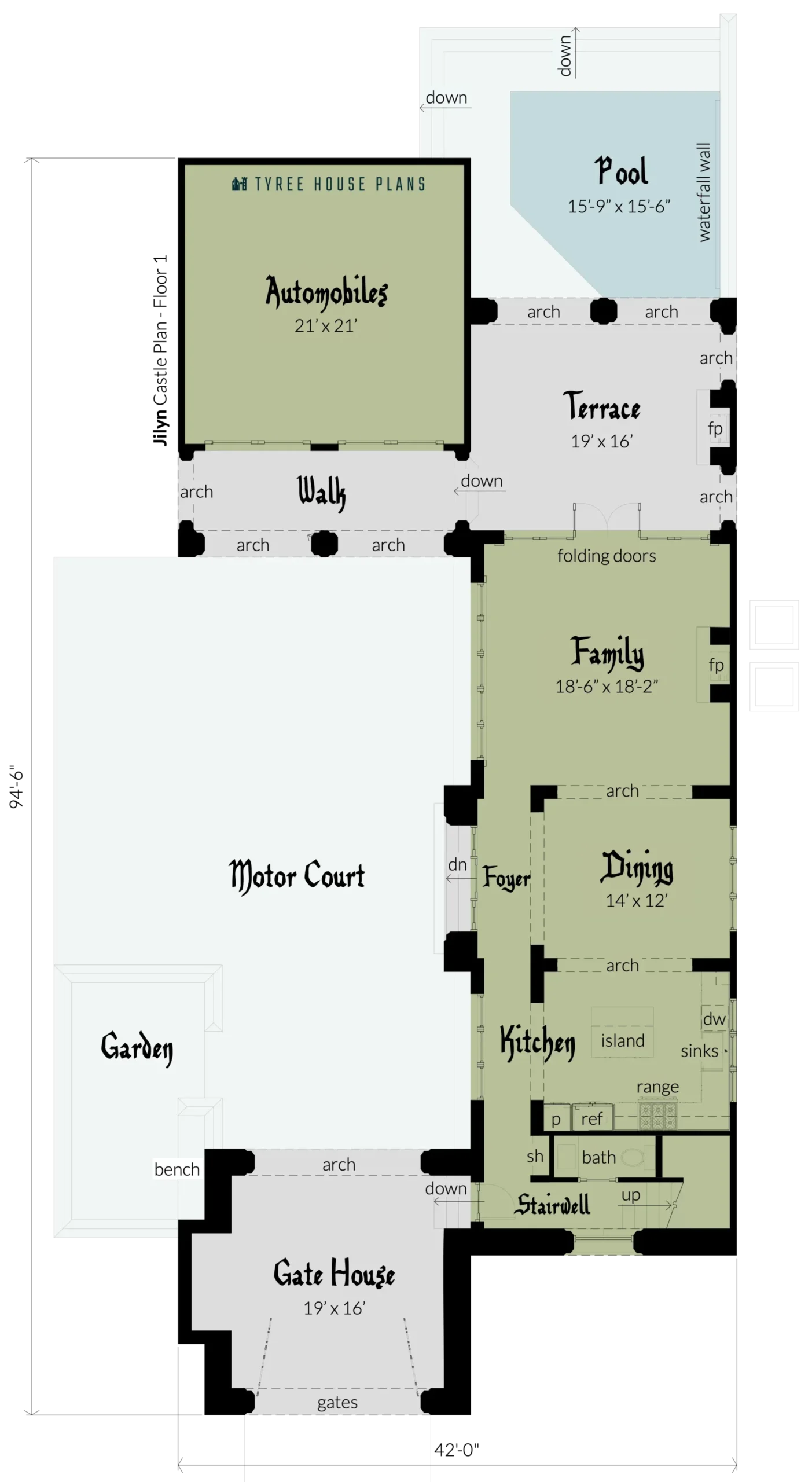 Floor 1 - Jilyn Castle by Tyree House Plans