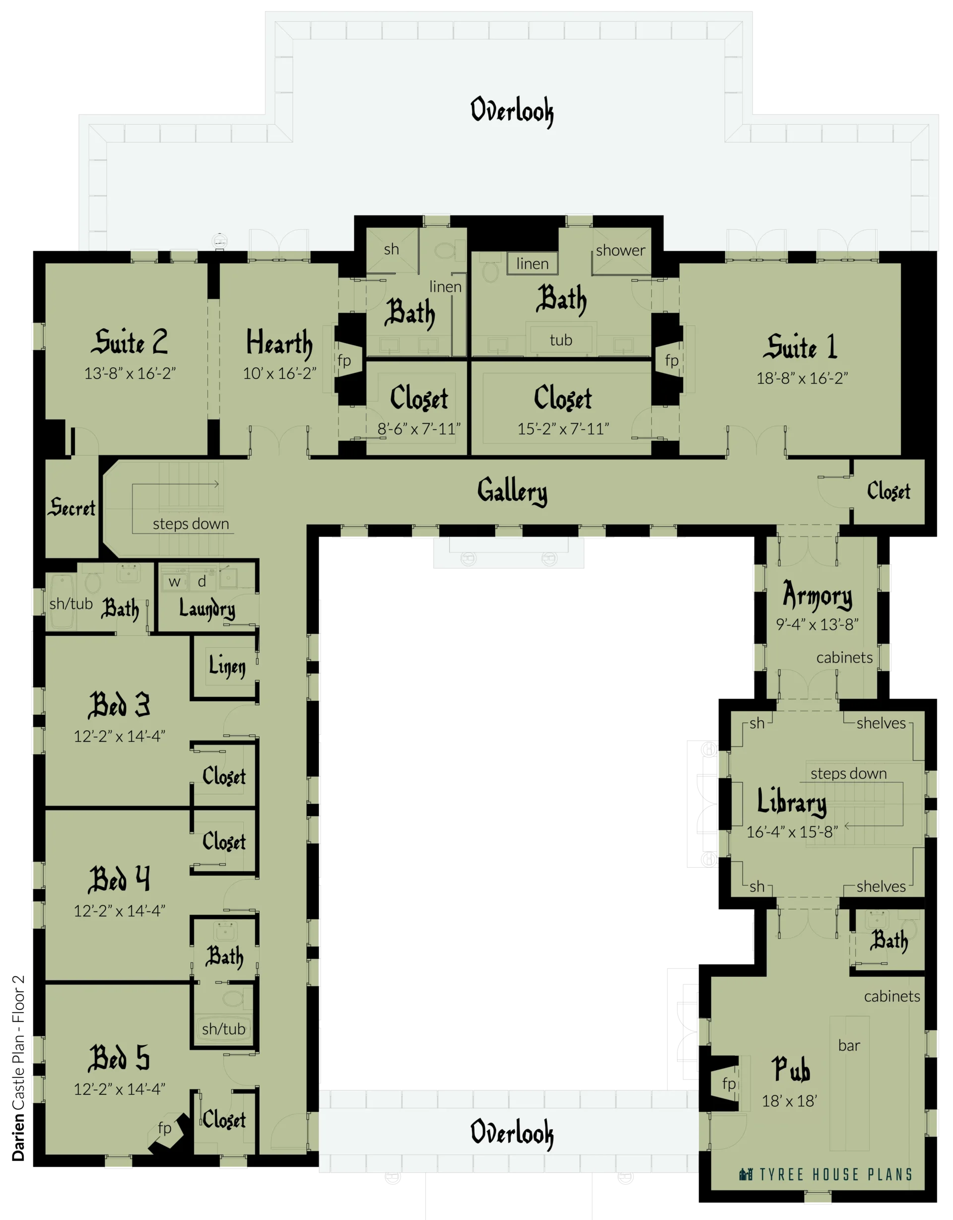 Floor 2 - Darien Castle by Tyree House Plans