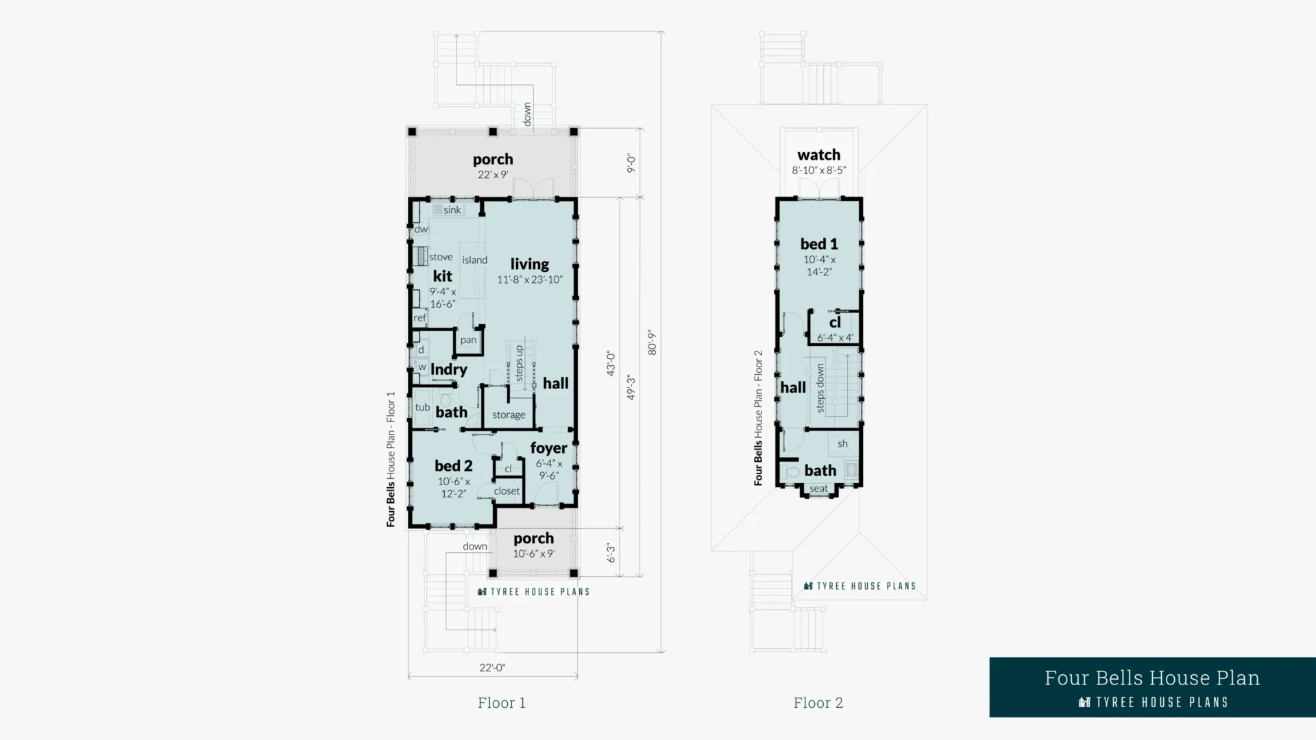 Four Bells House Plan Floor Artwork by Tyree House Plans