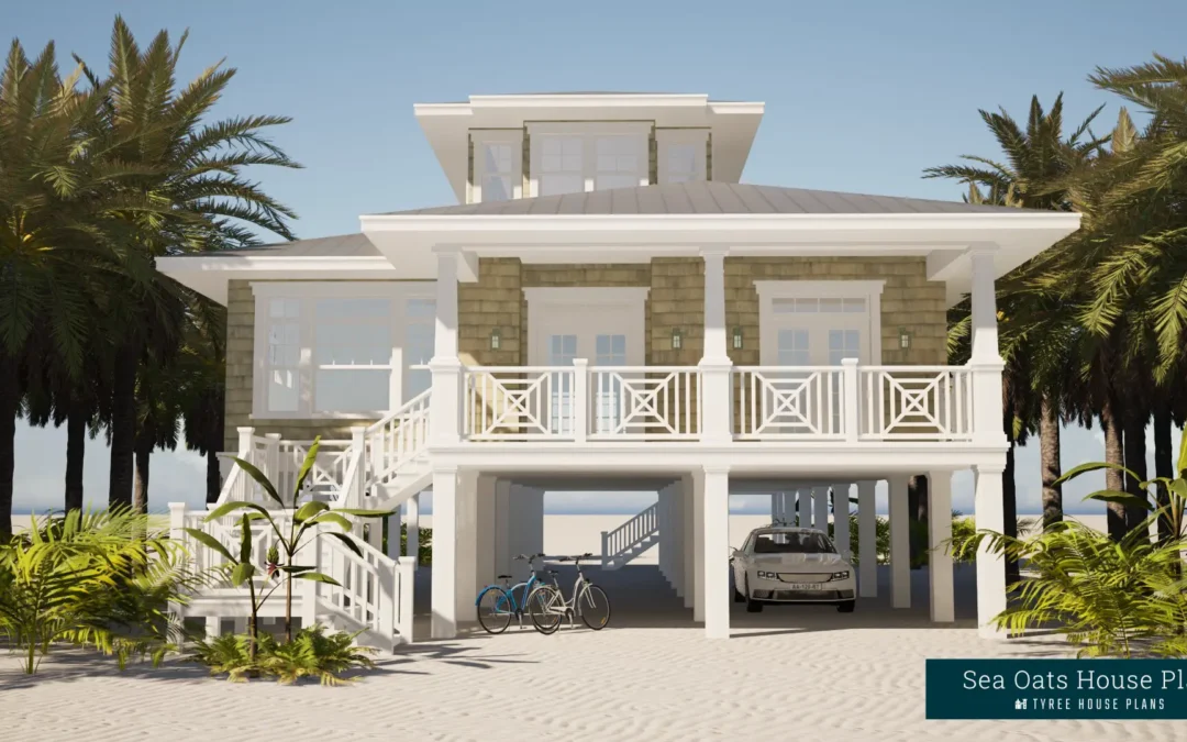 Sea Oats. Living With Rear Sliding Door Wall Beach House Plan.