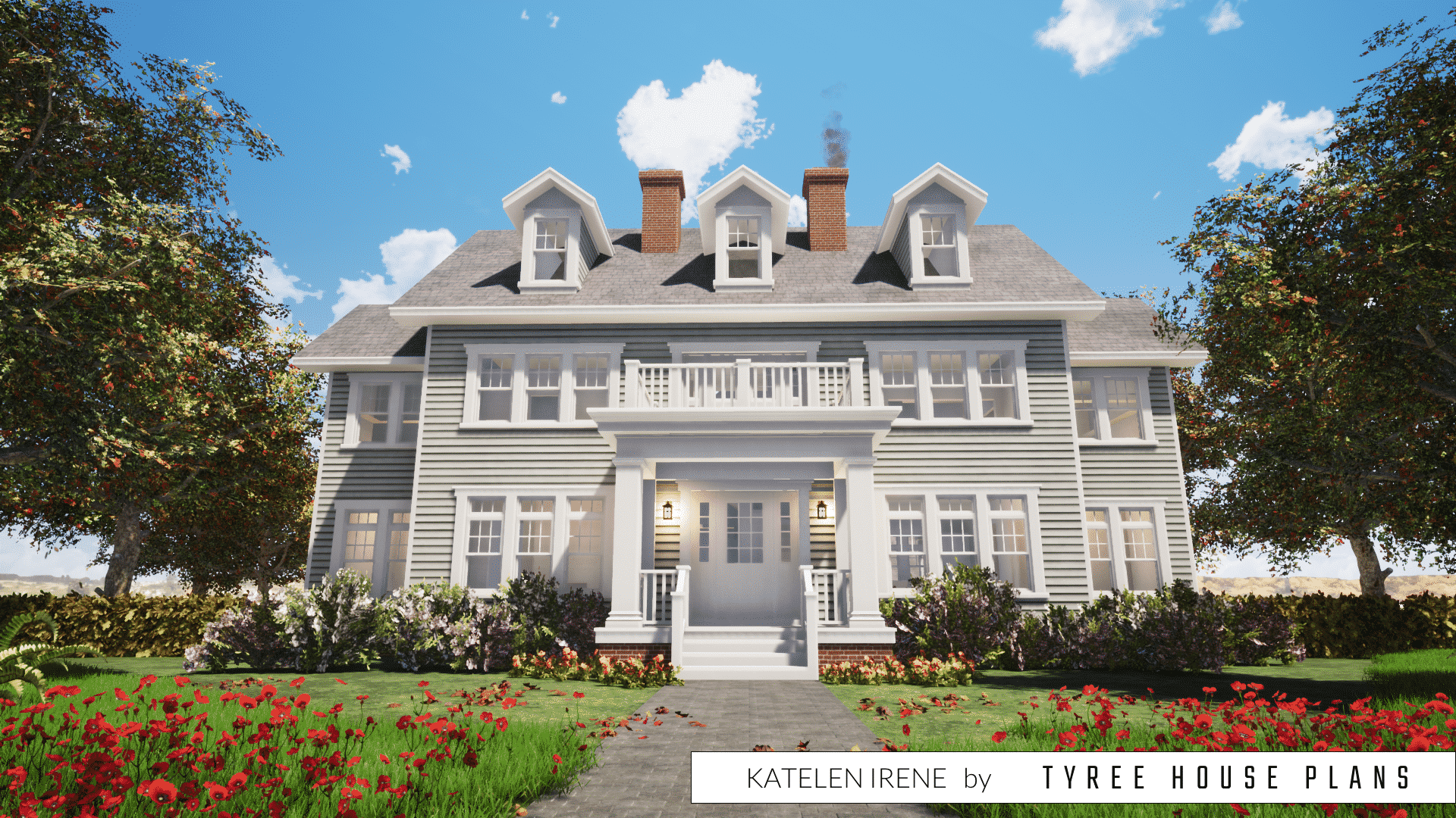 Luxury Southern Plantation 4500 Square Feet Tyree House Plans   Front 