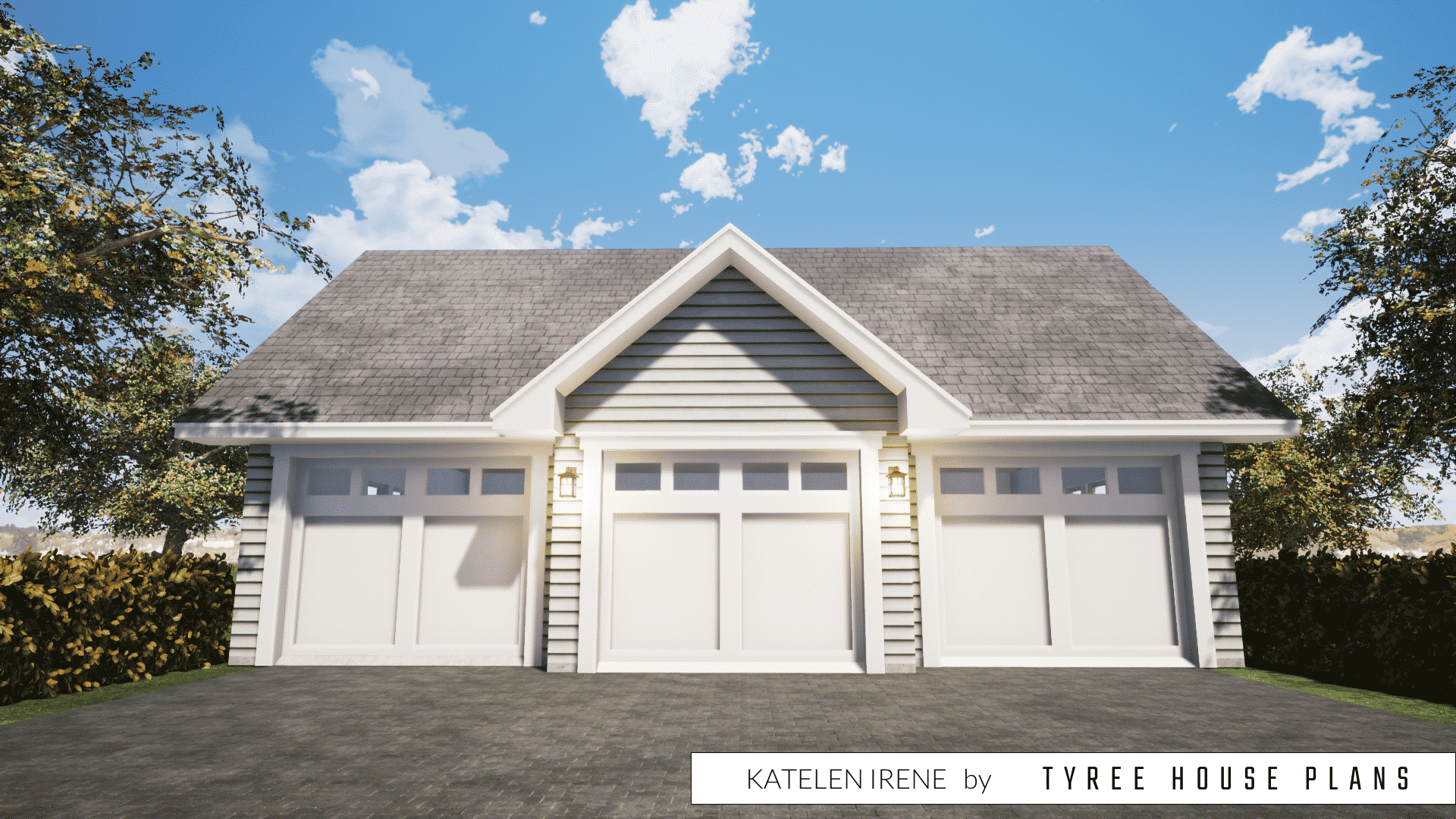 Detached garage. Katelen Irene by Tyree House Plans.