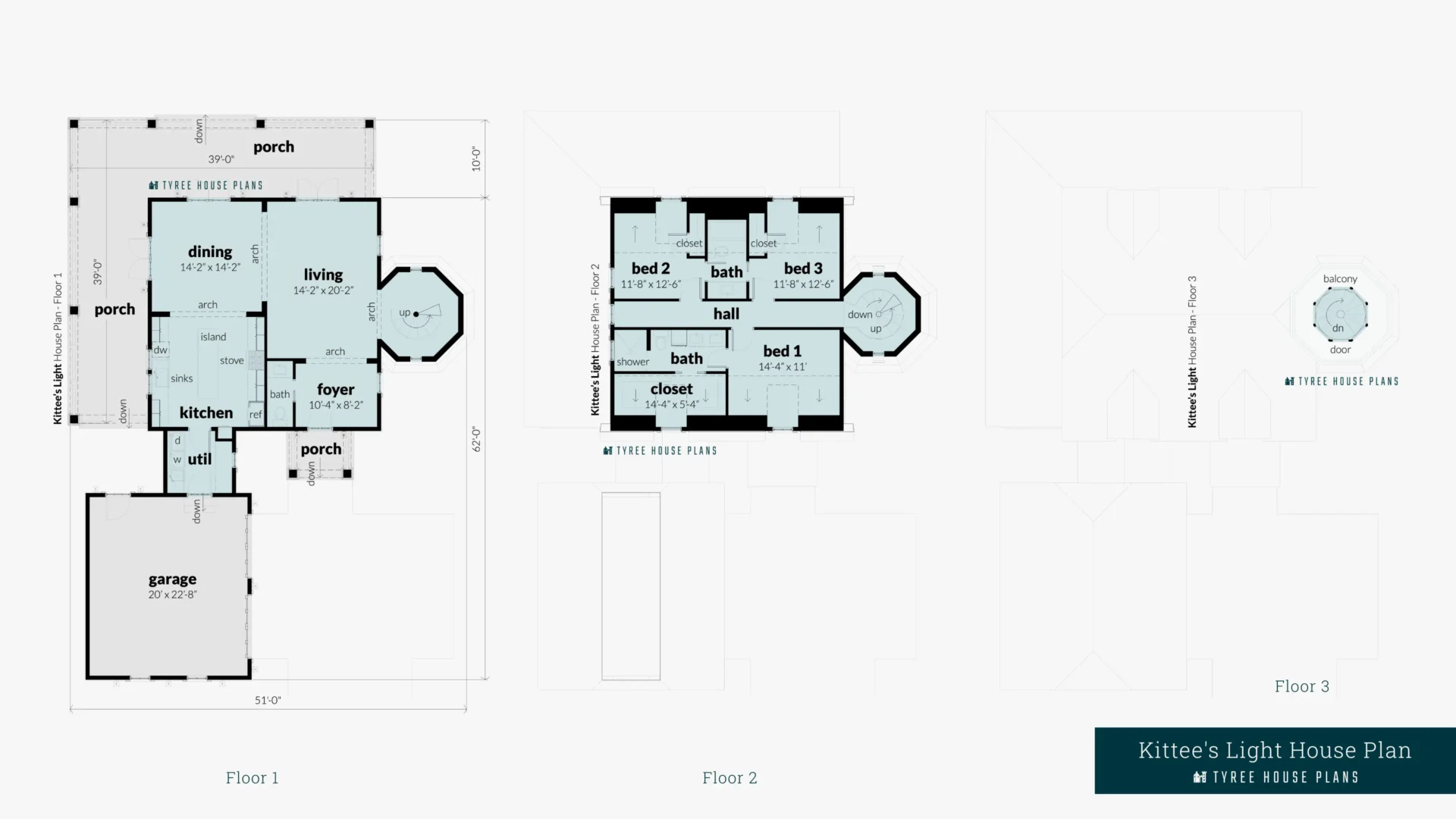 Kittee's Light House Plan Floor Artwork by Tyree House Plans