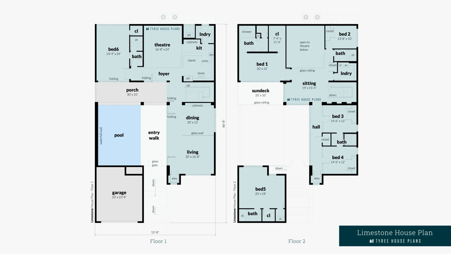 Limestone House Plan Floor Artwork by Tyree House Plans