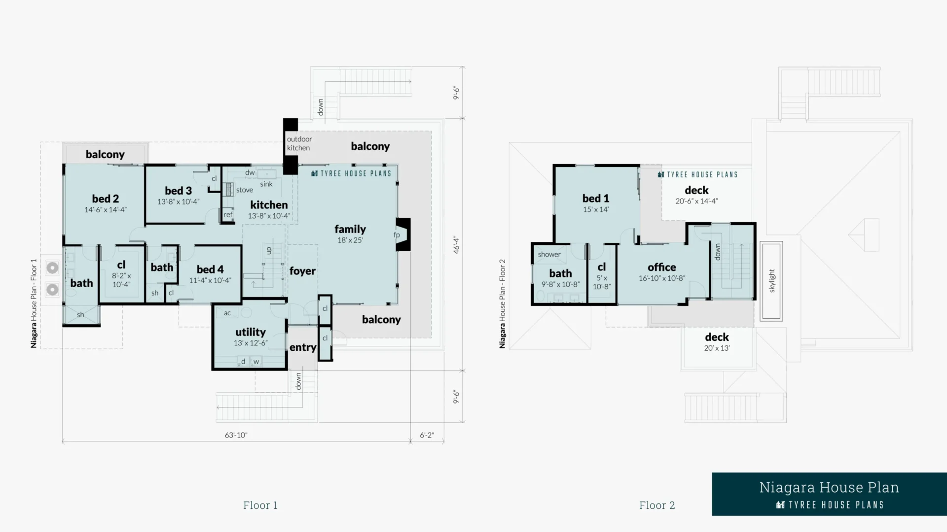 Niagara House Plan Floor Artwork by Tyree House Plans