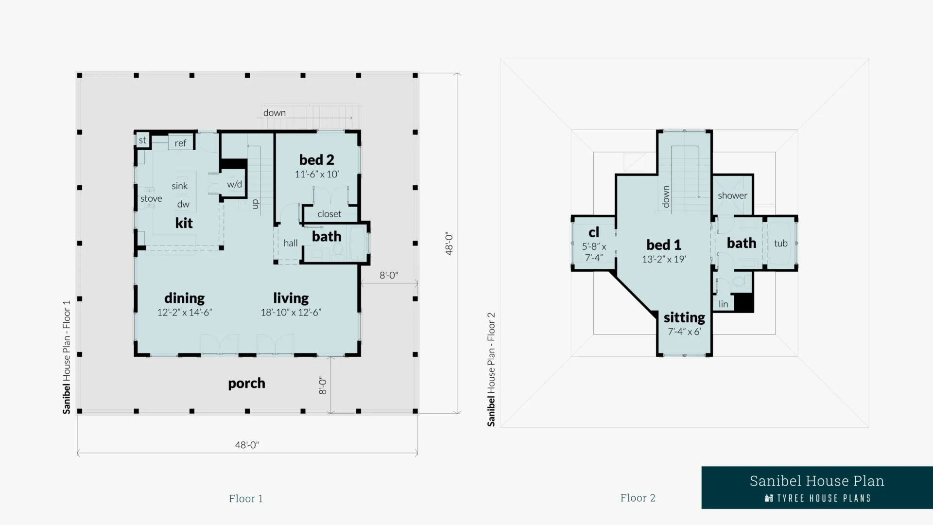 Sanibel House Plan Floor Artwork by Tyree House Plans