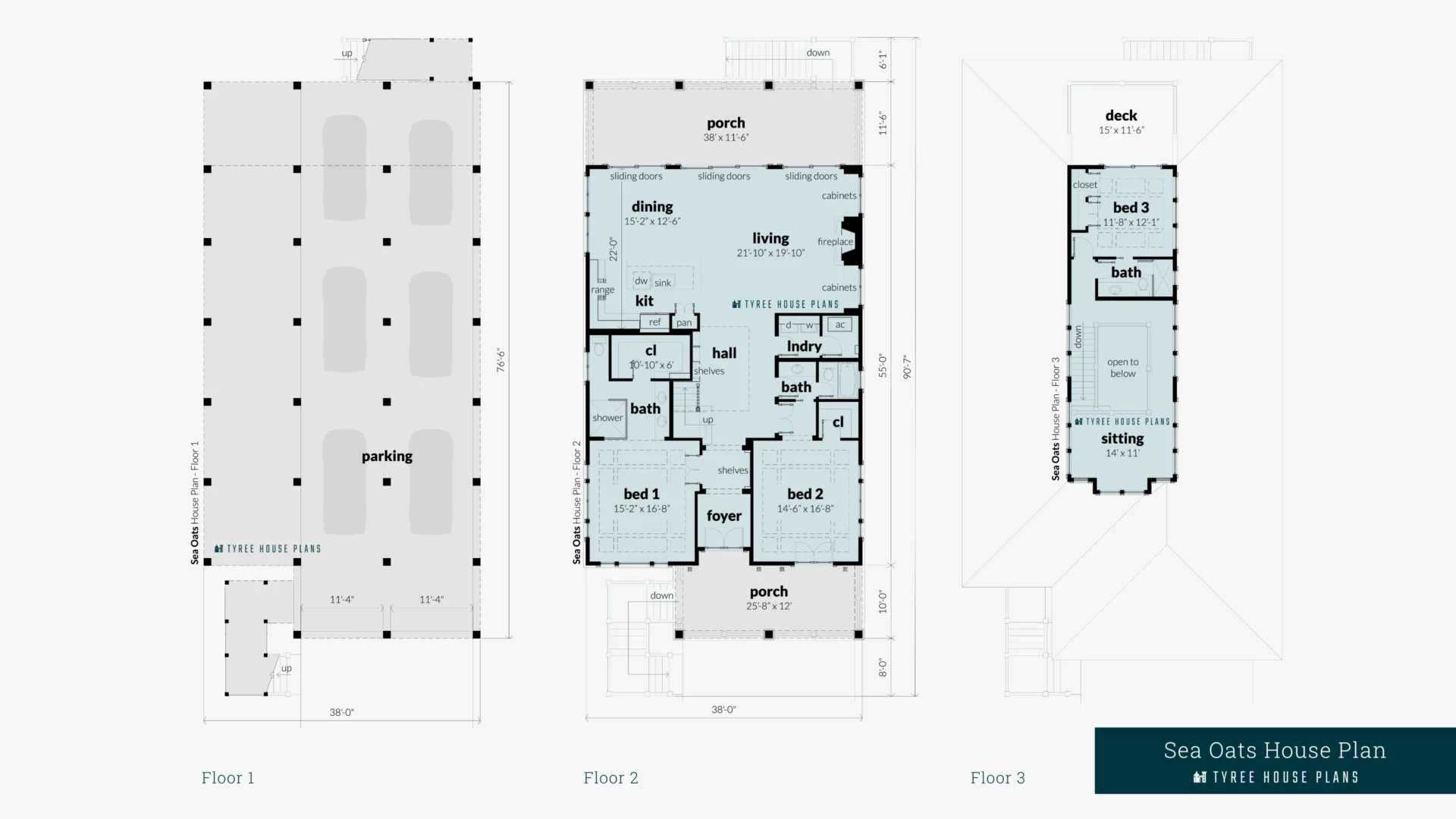 Sea Oats House Plan Floor Artwork by Tyree House Plans