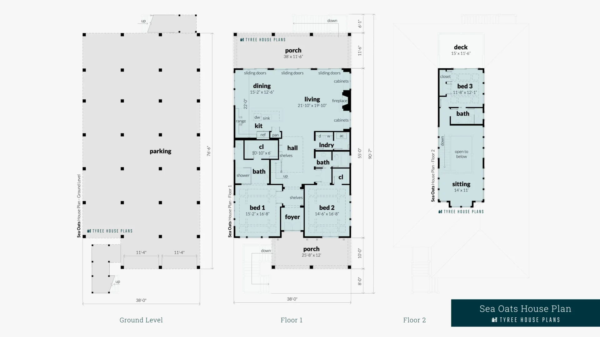 Sea Oats House Plan Floor Artwork by Tyree House Plans