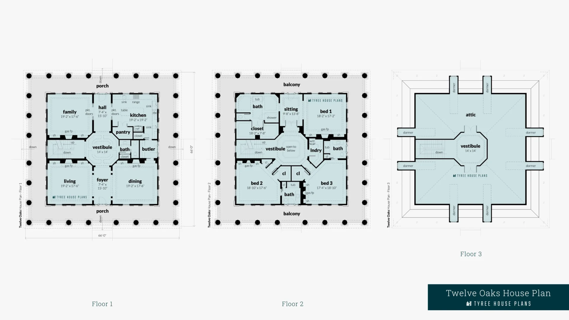 Twelve Oaks House Plan Floor Artwork by Tyree House Plans