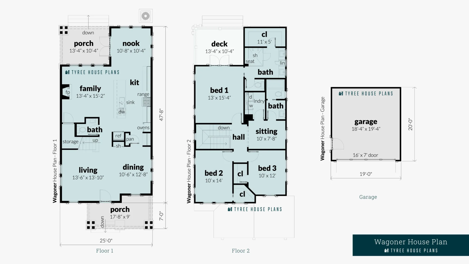 Wagoner House Plan Floor Artwork by Tyree House Plans