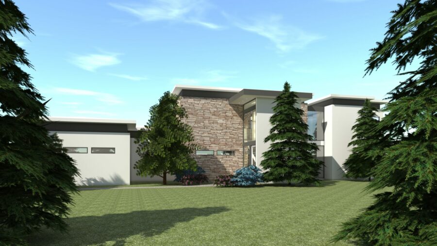 4 Bedroom Modern Home with Pool Cabana. Boulder by Tyree House Plans.