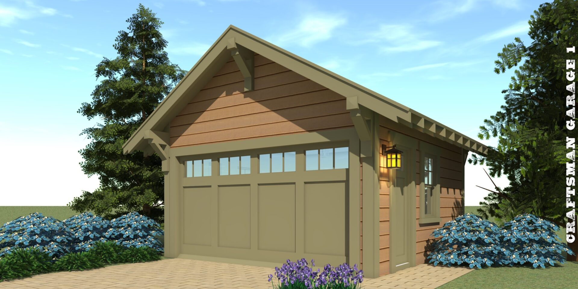 2 Car Craftsman Garage. 380 Square Feet. Tyree House Plans.