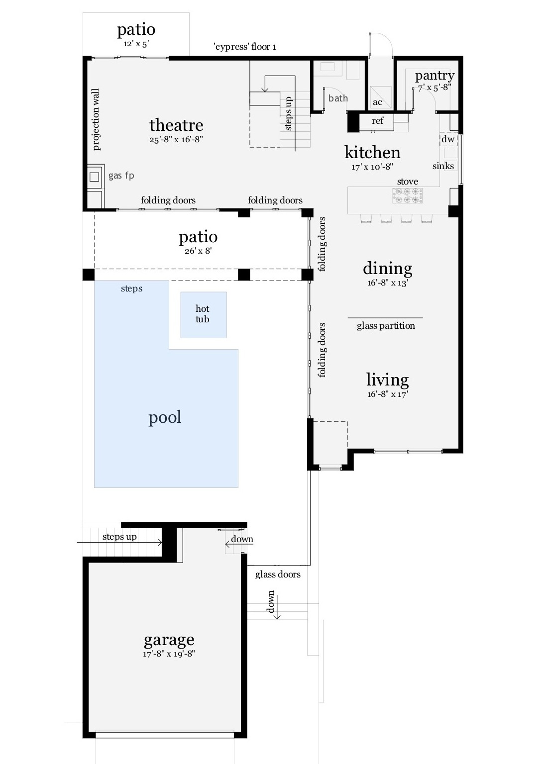 Floor 1. Cypress by Tyree House Plans.