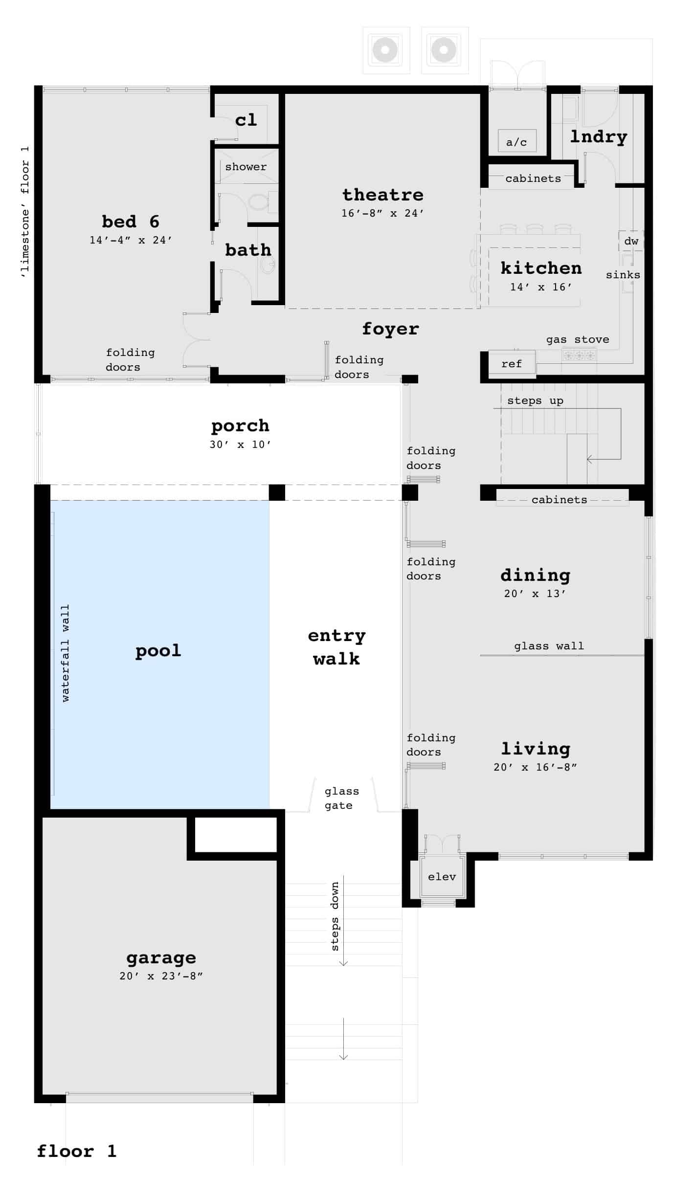 Floor 1. Limestone by Tyree House Plans.