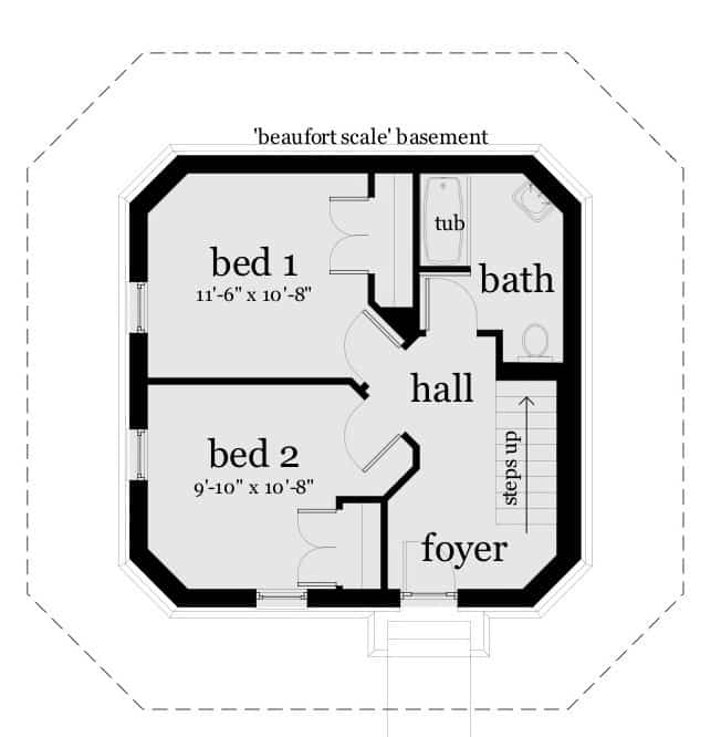 Floor 1. Beaufort Scale by Tyree House Plans.