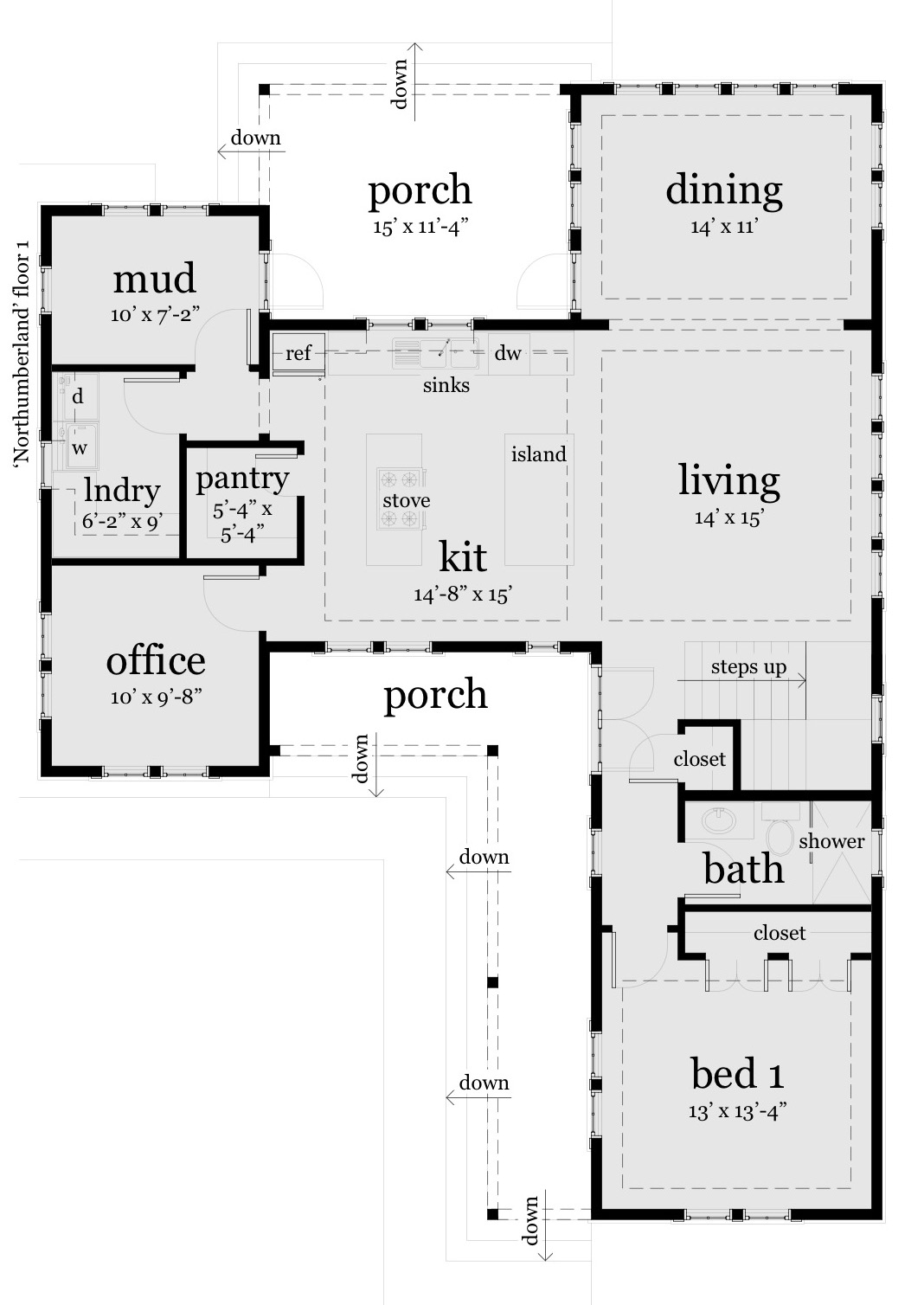 Floor 1. Northumberland by Tyree House Plans