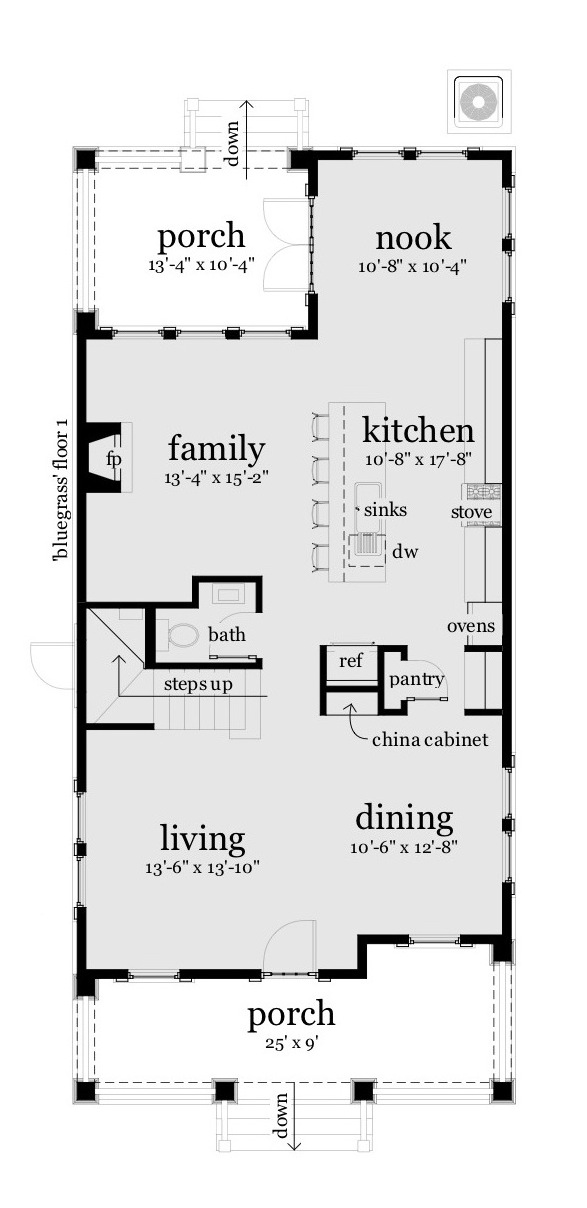 Floor 1. Bluegrass by Tyree House Plans.