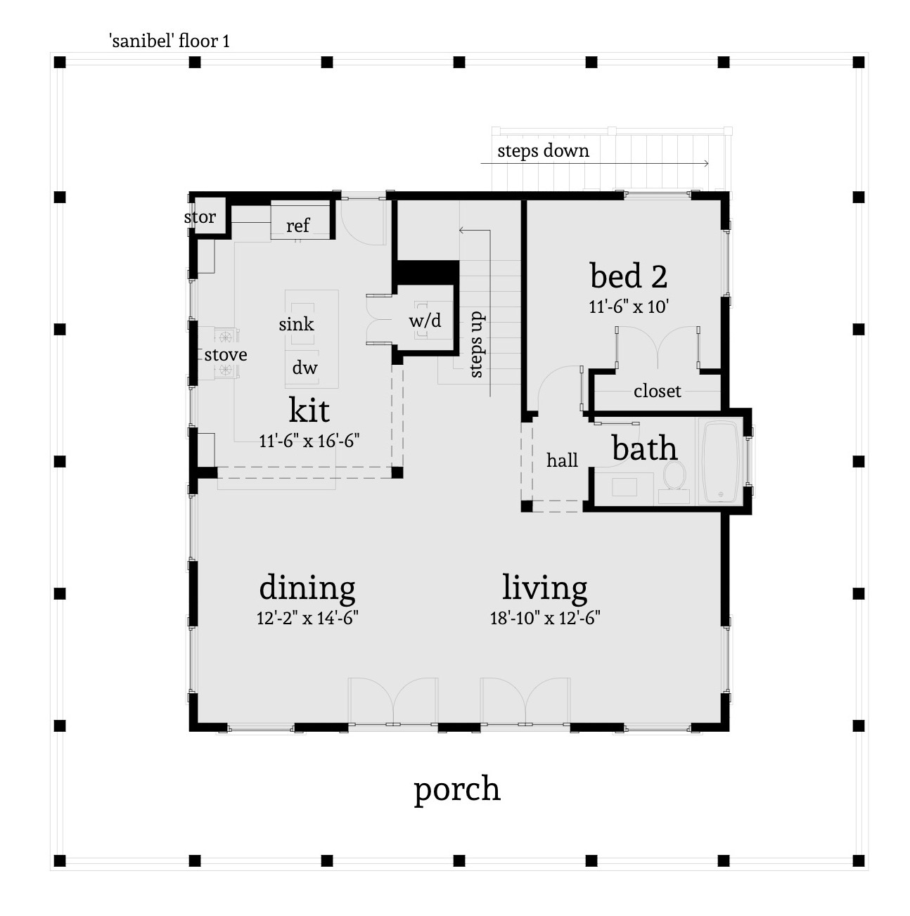 Floor 1 - Sanibel House Plan by Tyree House Plans