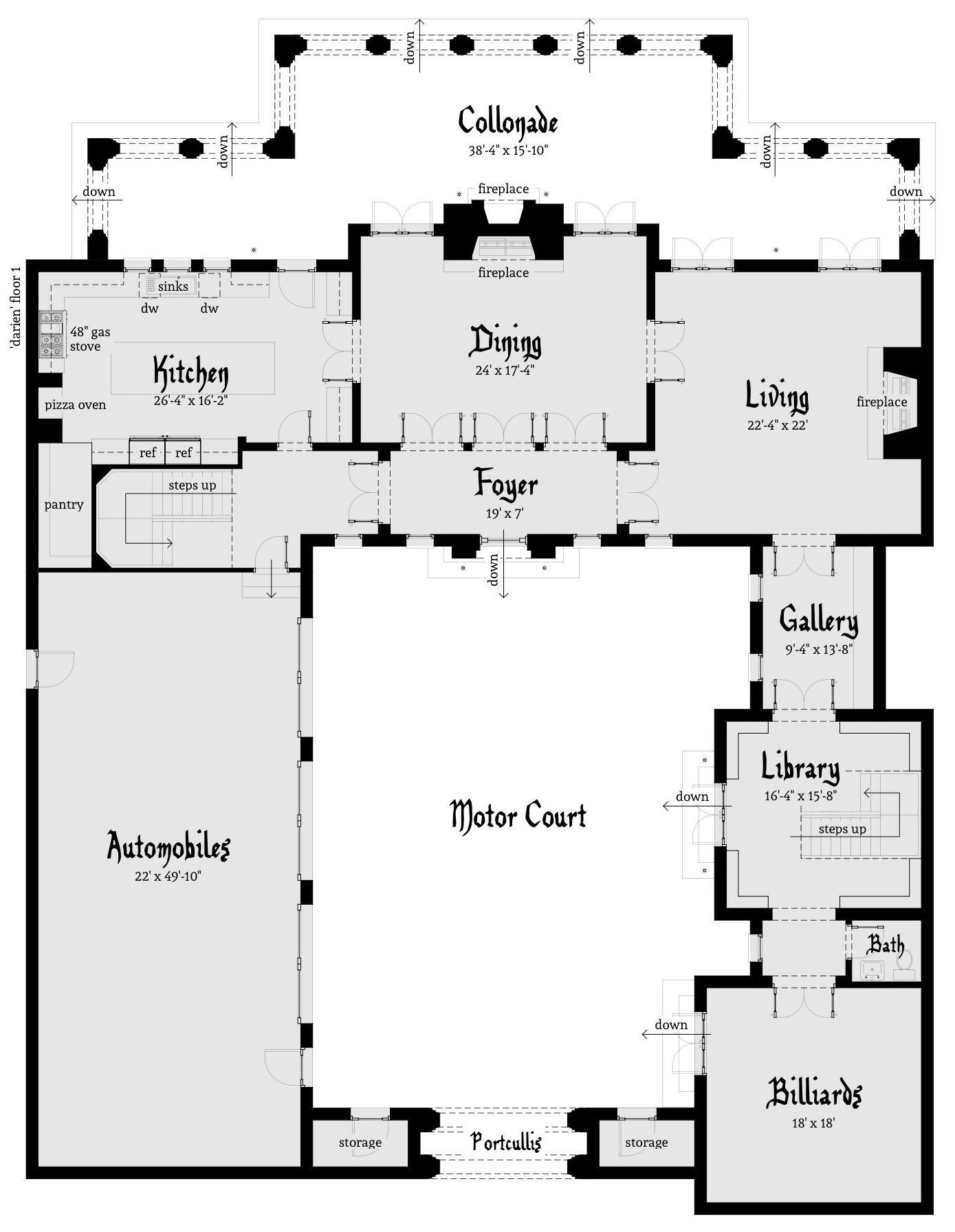 Gated Castle Tower Home 5 Bedrooms Tyree House Plans