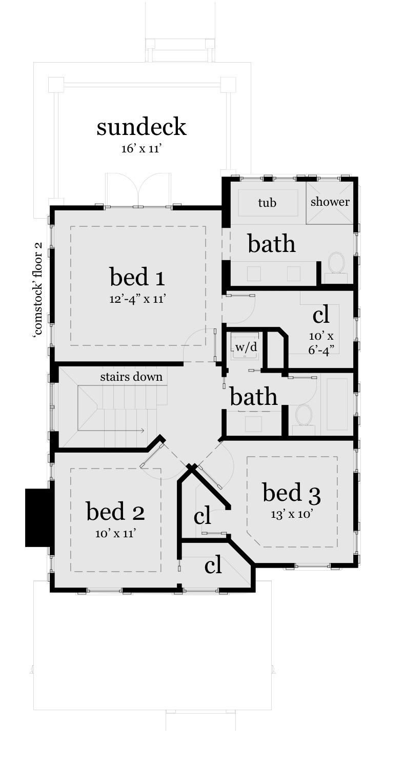 Floor 2. Comstock by Tyree House Plans