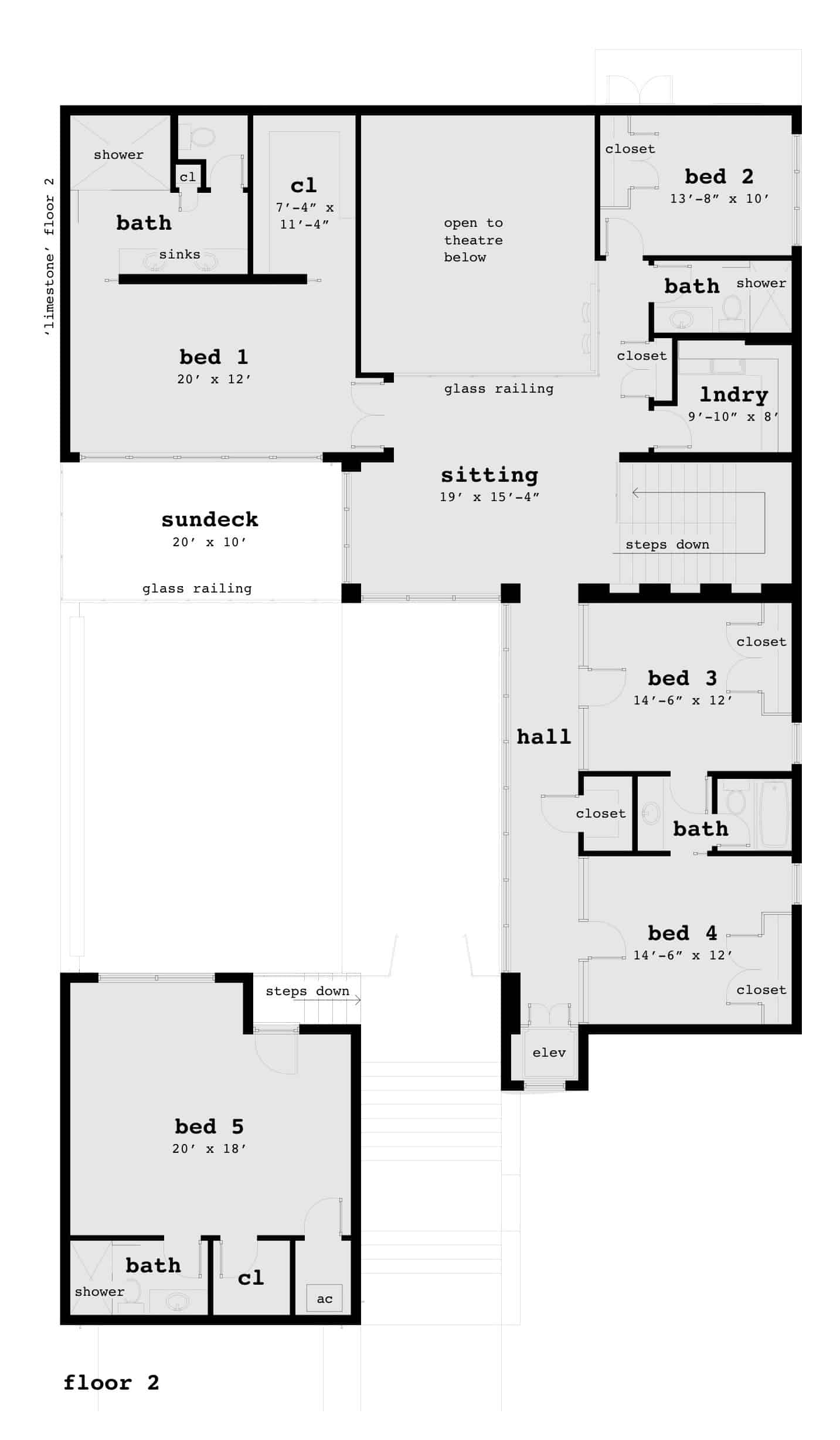 Floor 2. Limestone by Tyree House Plans.