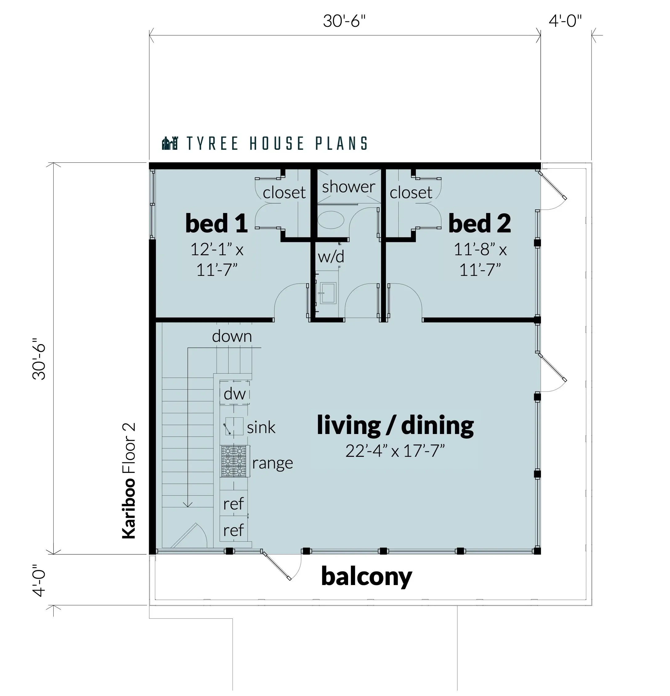 Floor 2. Kariboo by Tyree House Plans.