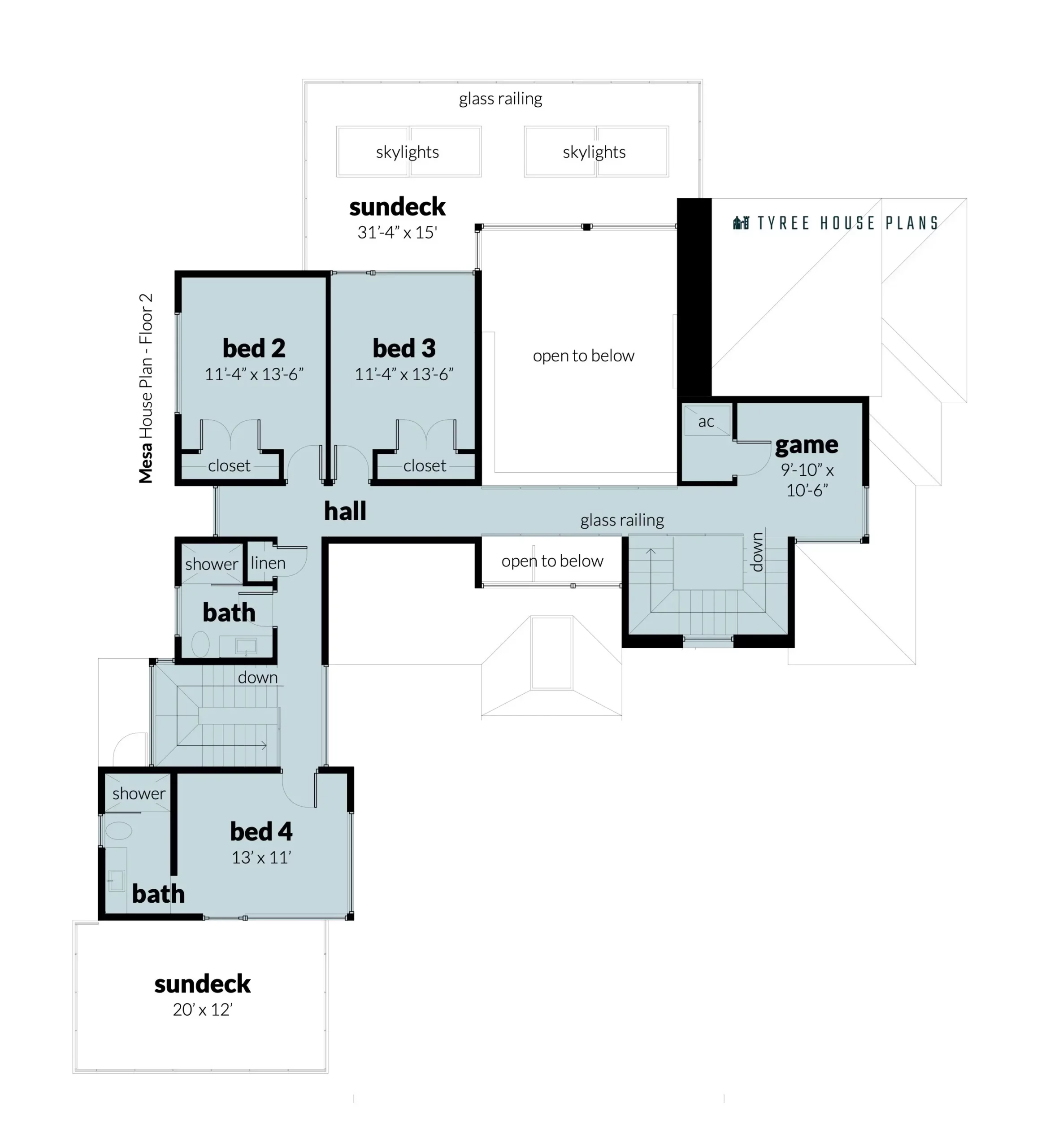 Floor 2. Mesa by Tyree House Plans.