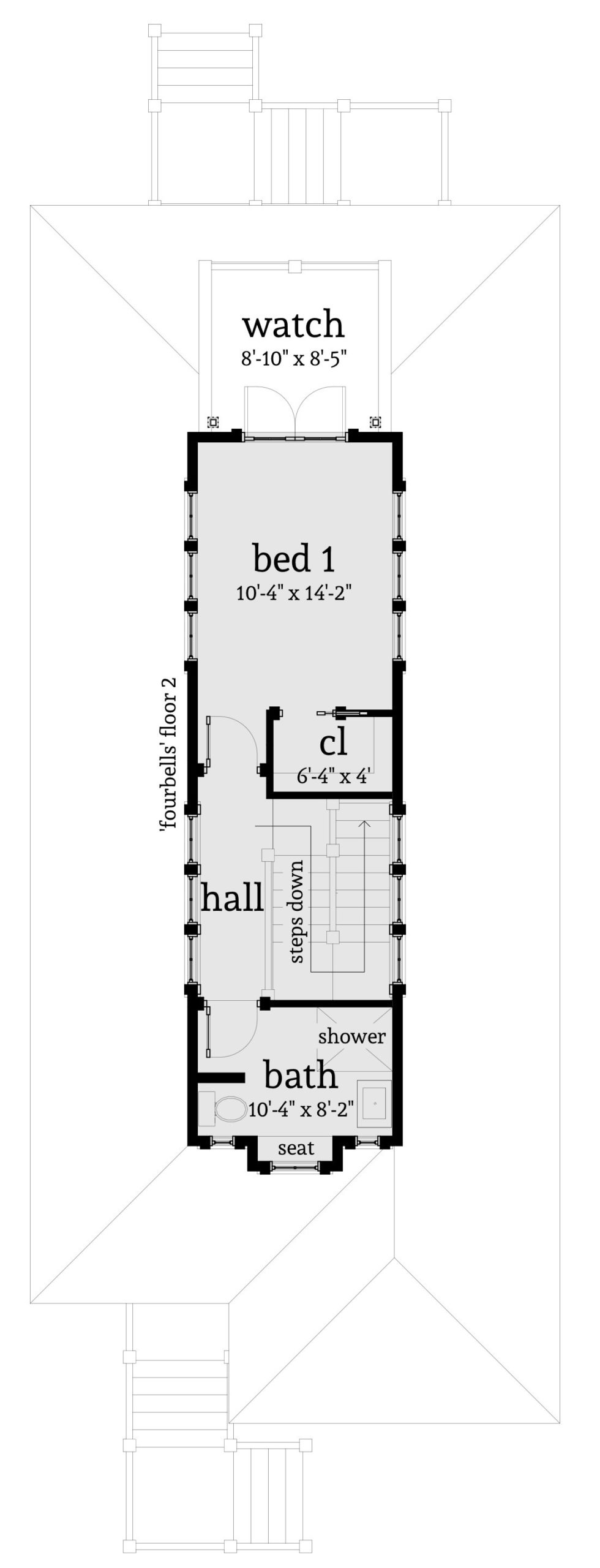 Floor 2. Four Bells by Tyree House Plans.