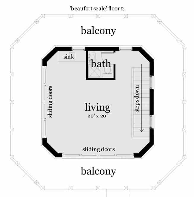 Floor 3. Beaufort Scale by Tyree House Plans.