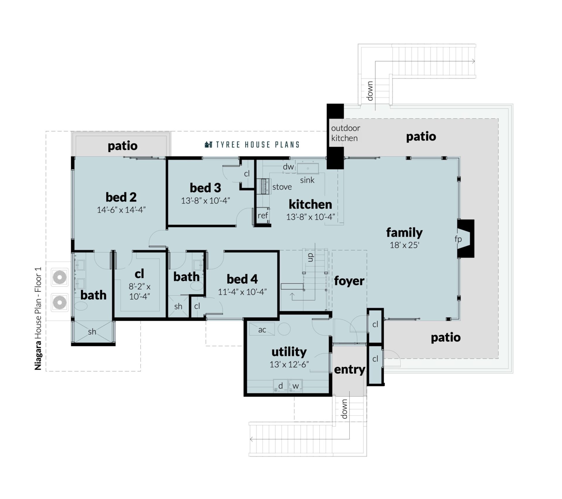 Floor 1 - Niagara House Plan by Tyree House Plans