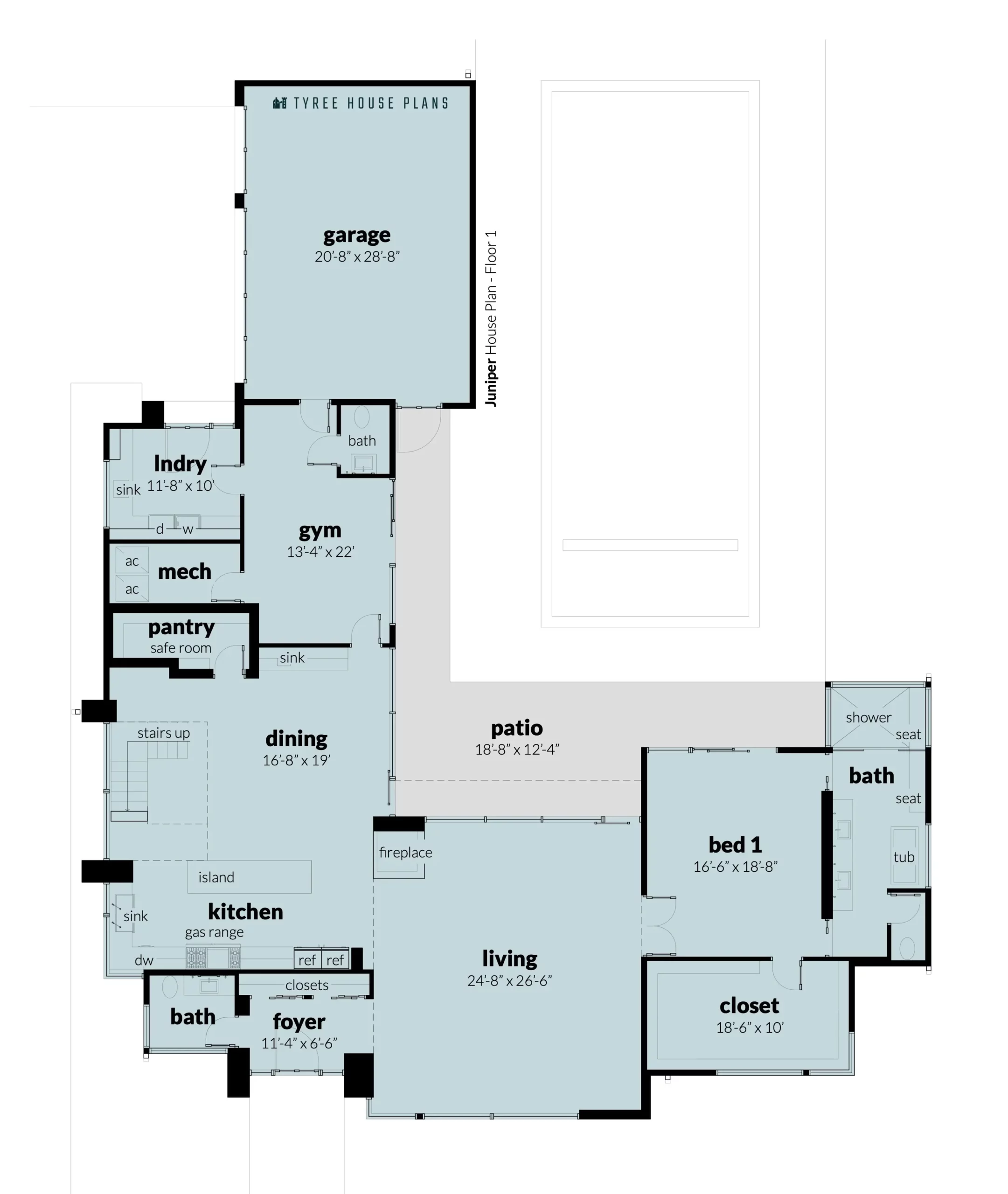 Floor 1 - Juniper House Plan