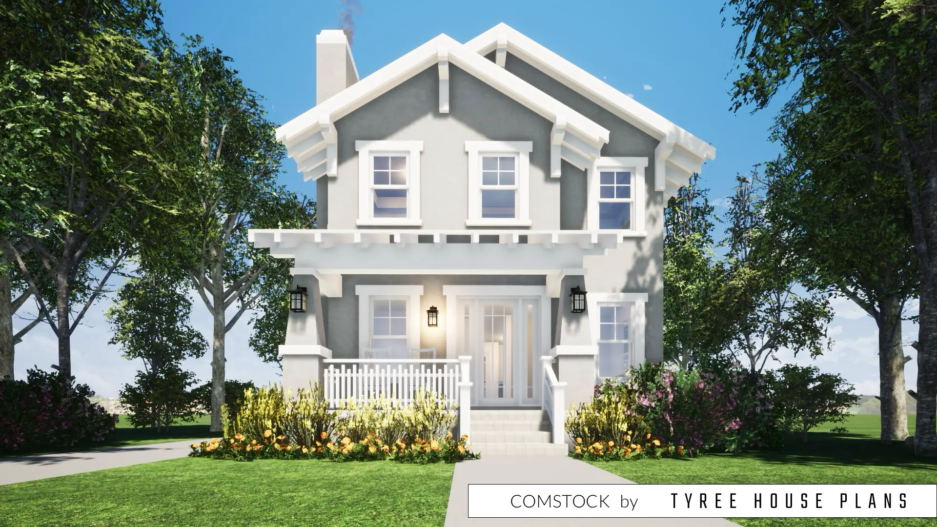 Front view. Comstock by Tyree House Plans.