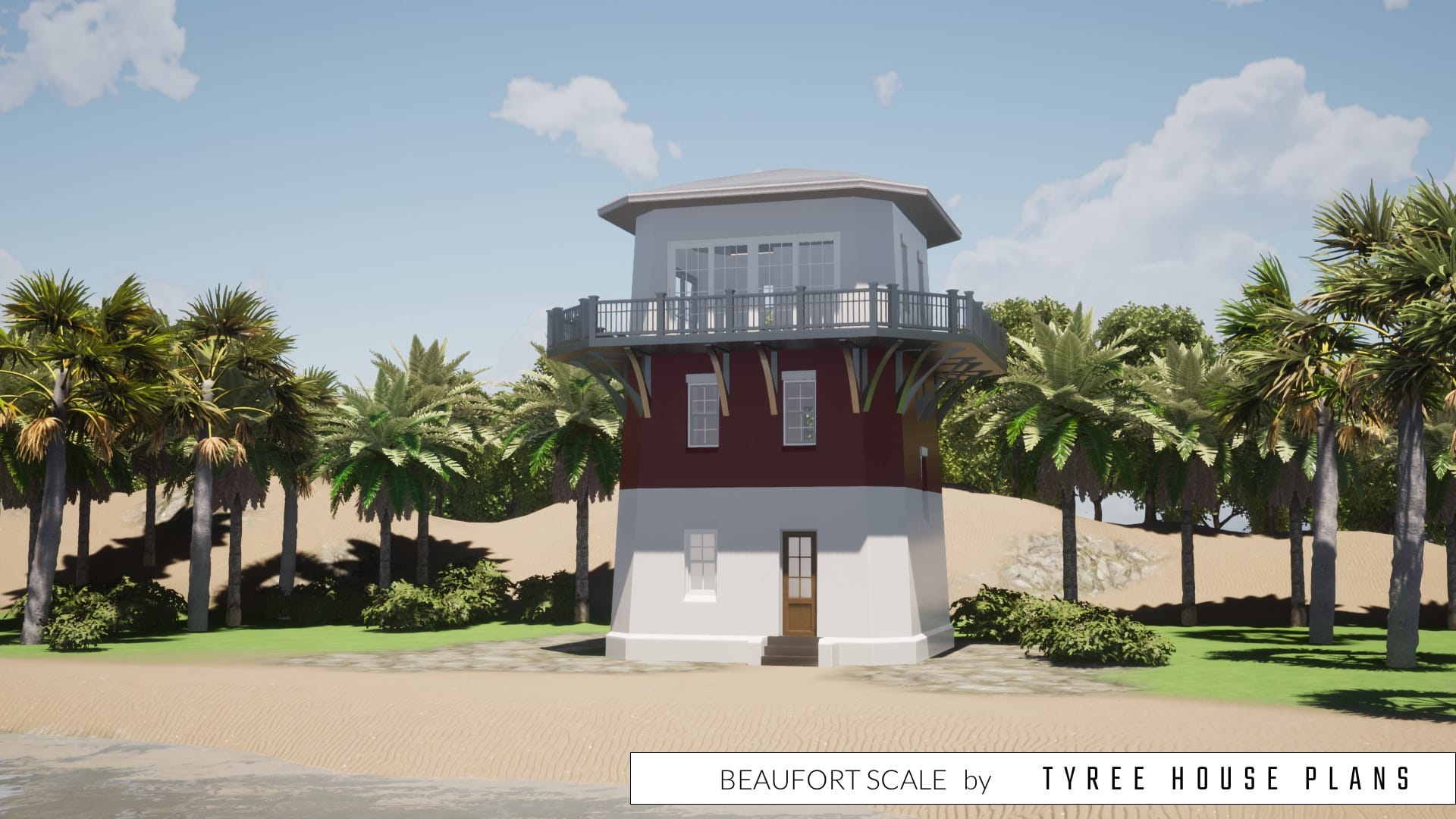 Front of the lighthouse. Beaufort Scale by Tyree House Plans.